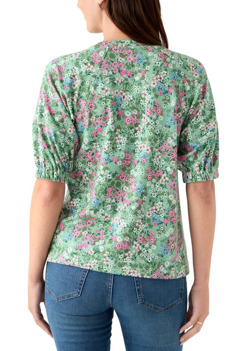 Womens Elbow Raglan Knit Top