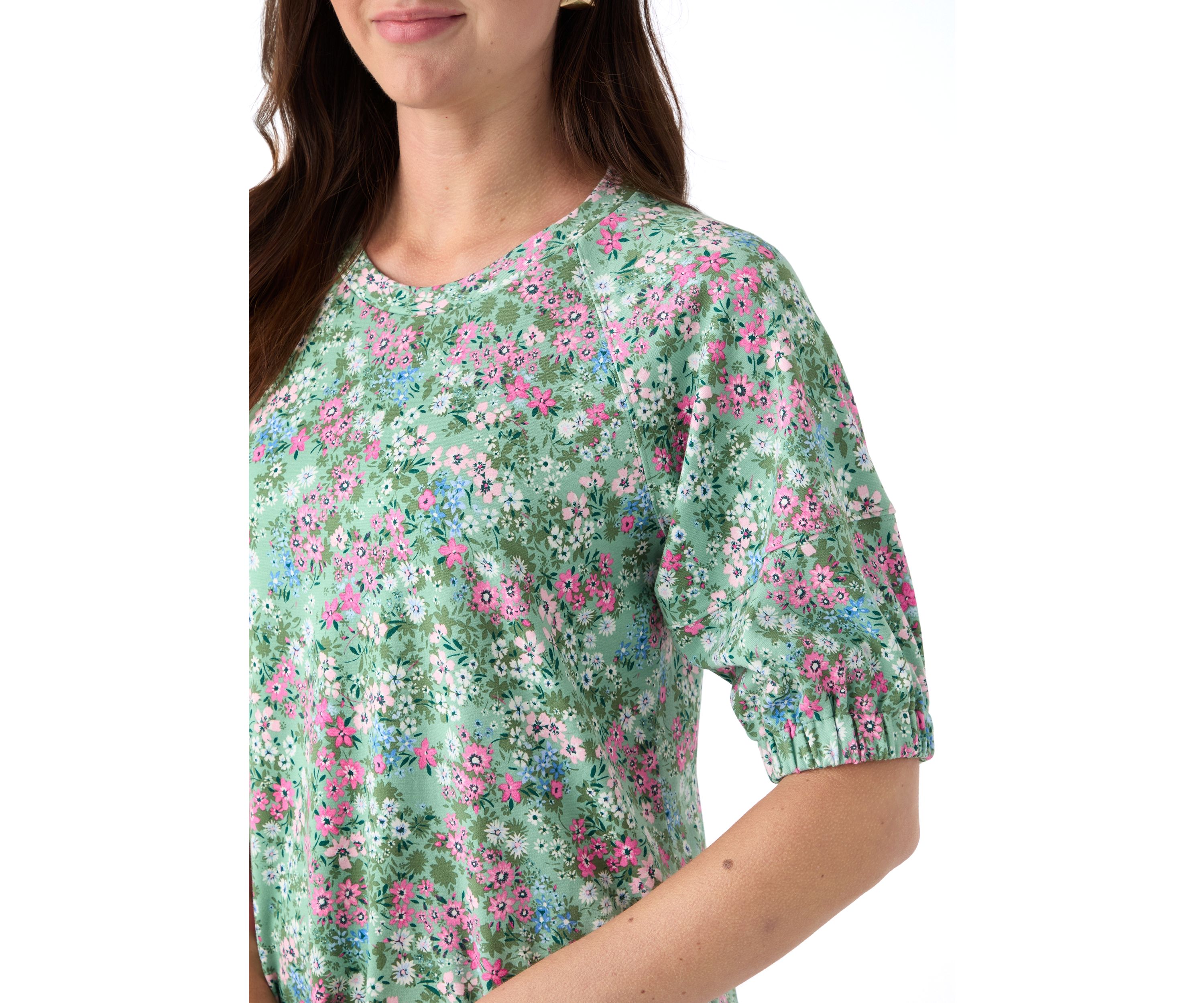 Womens Elbow Raglan Knit Top