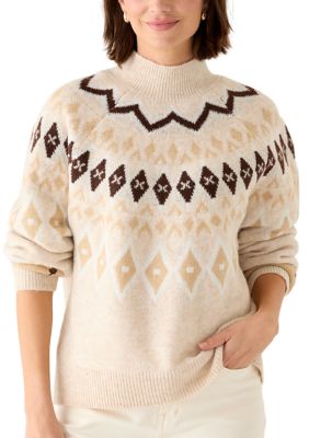 Crown & Ivy Women's Fair Isle Sweater, XXL
