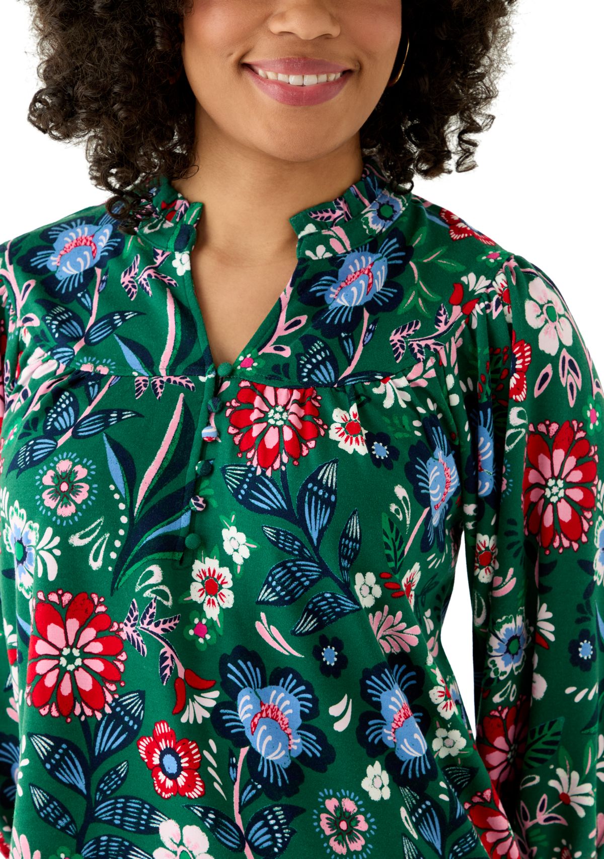 Womens Short Sleeve Print Ponte Top