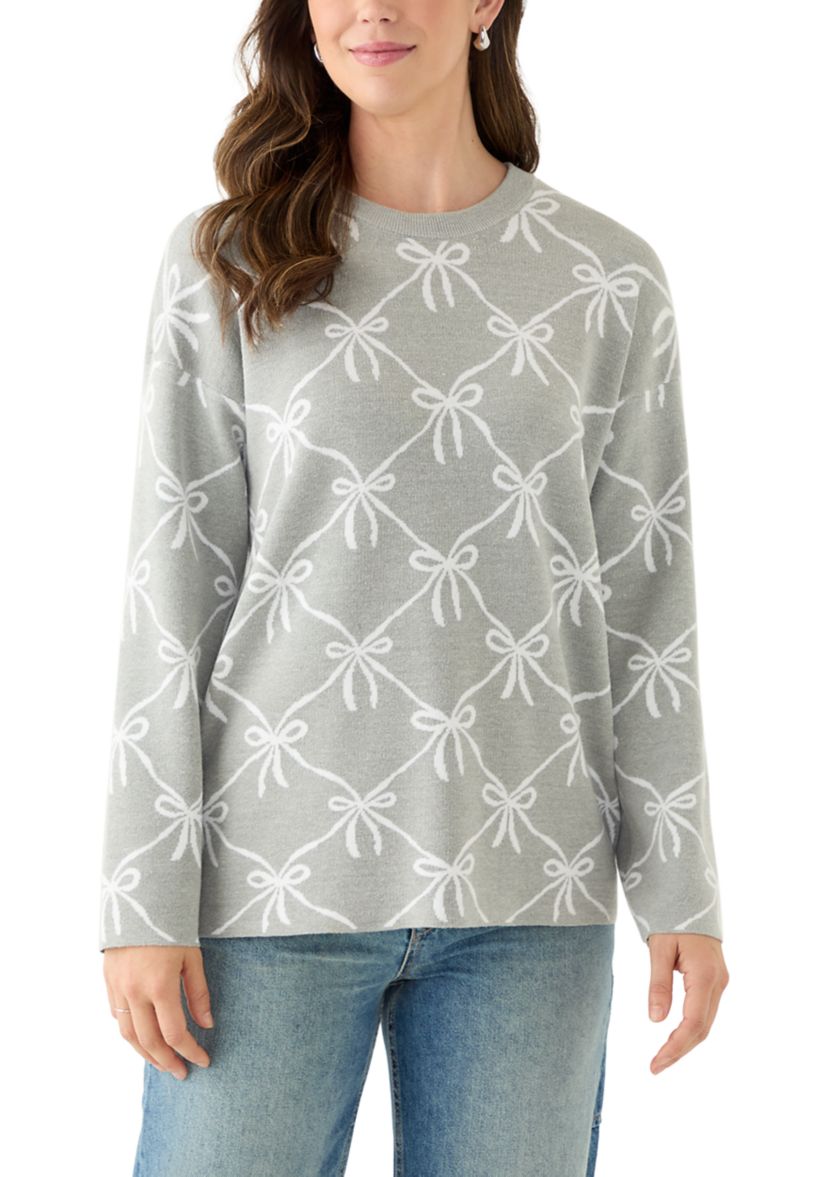 Womens Intarsia Knit Tunic Sweater