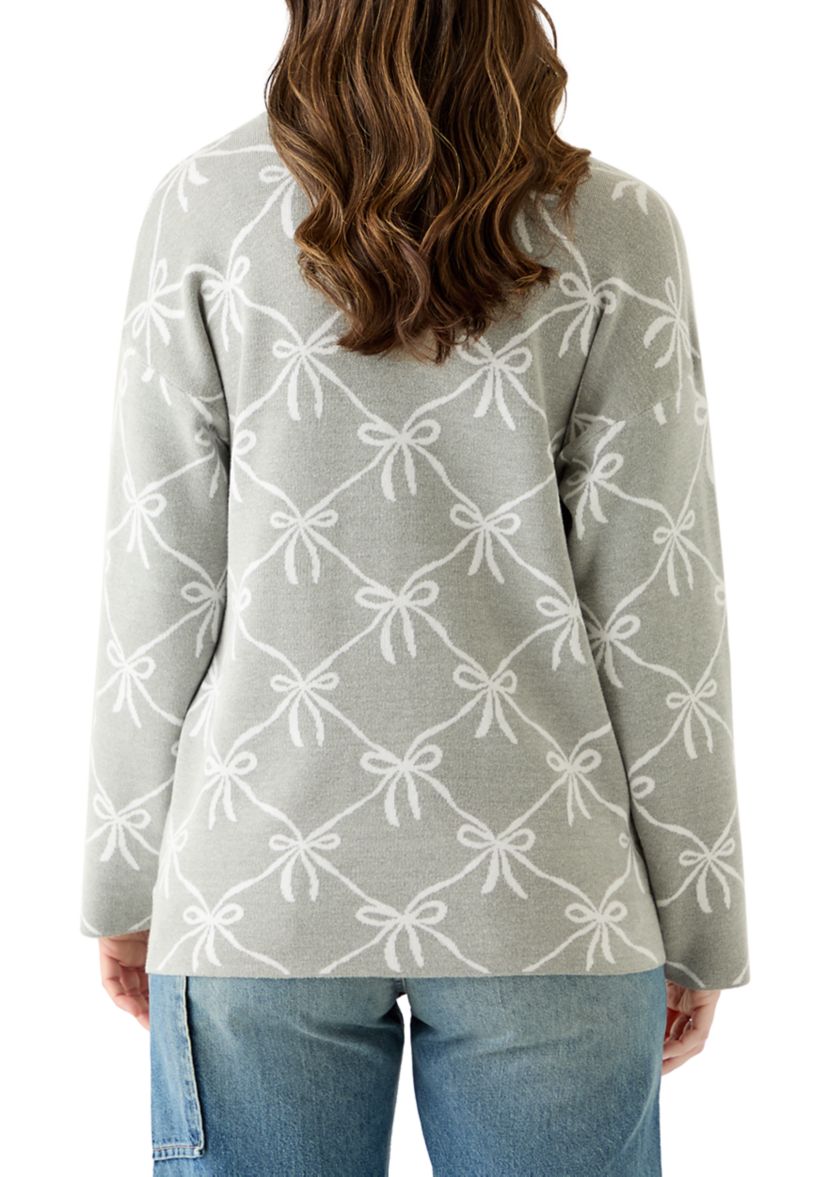 Womens Intarsia Knit Tunic Sweater