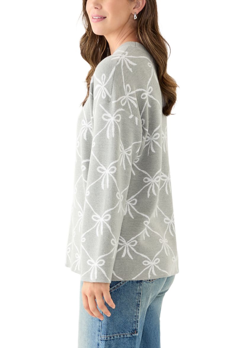 Womens Intarsia Knit Tunic Sweater