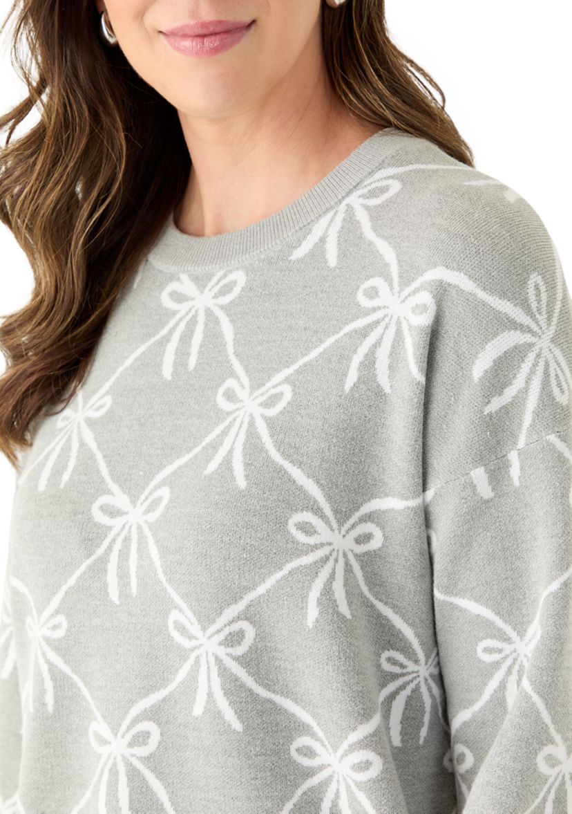 Womens Intarsia Knit Tunic Sweater