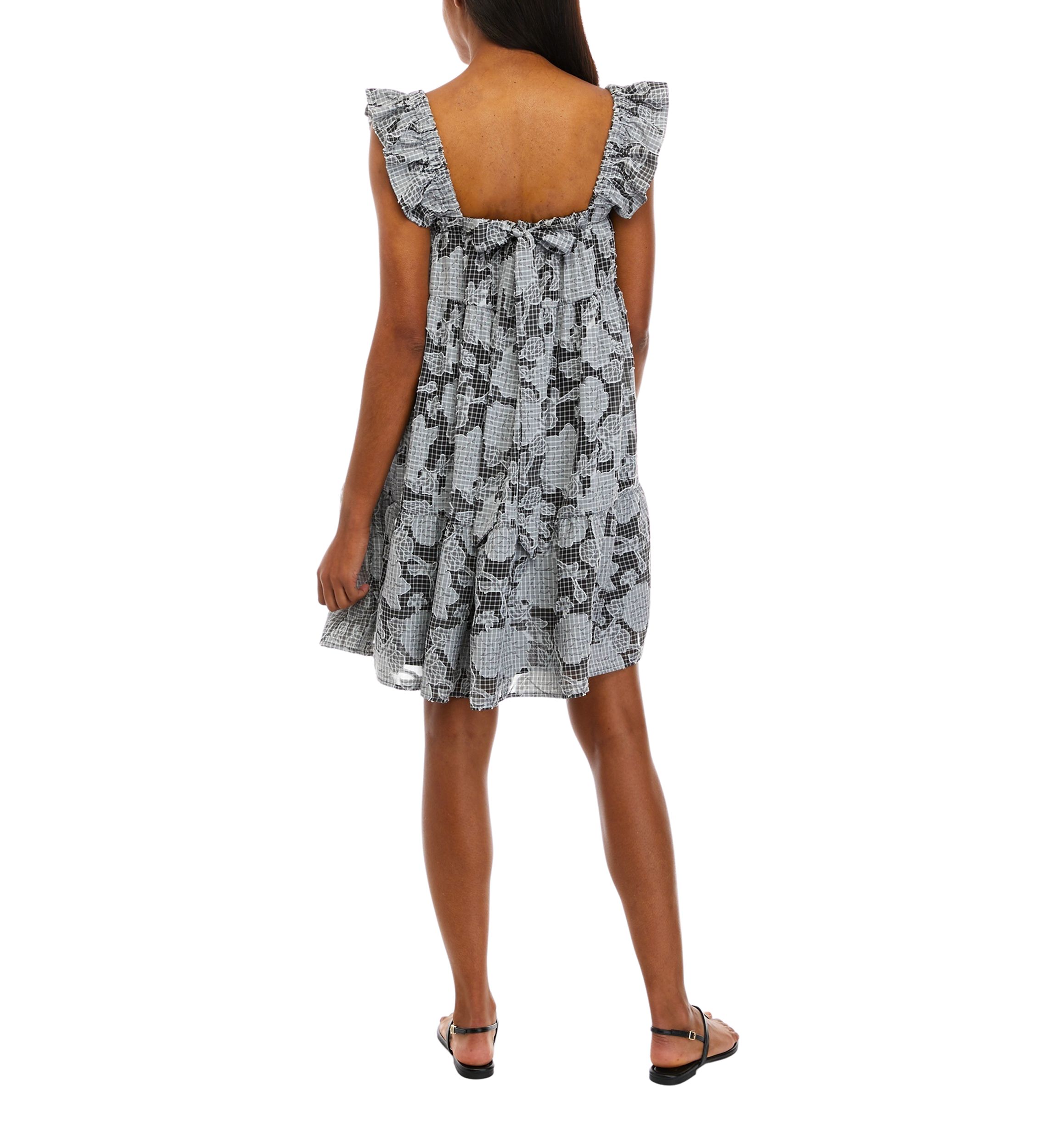 Womens Tiered Burnout Swing Dress