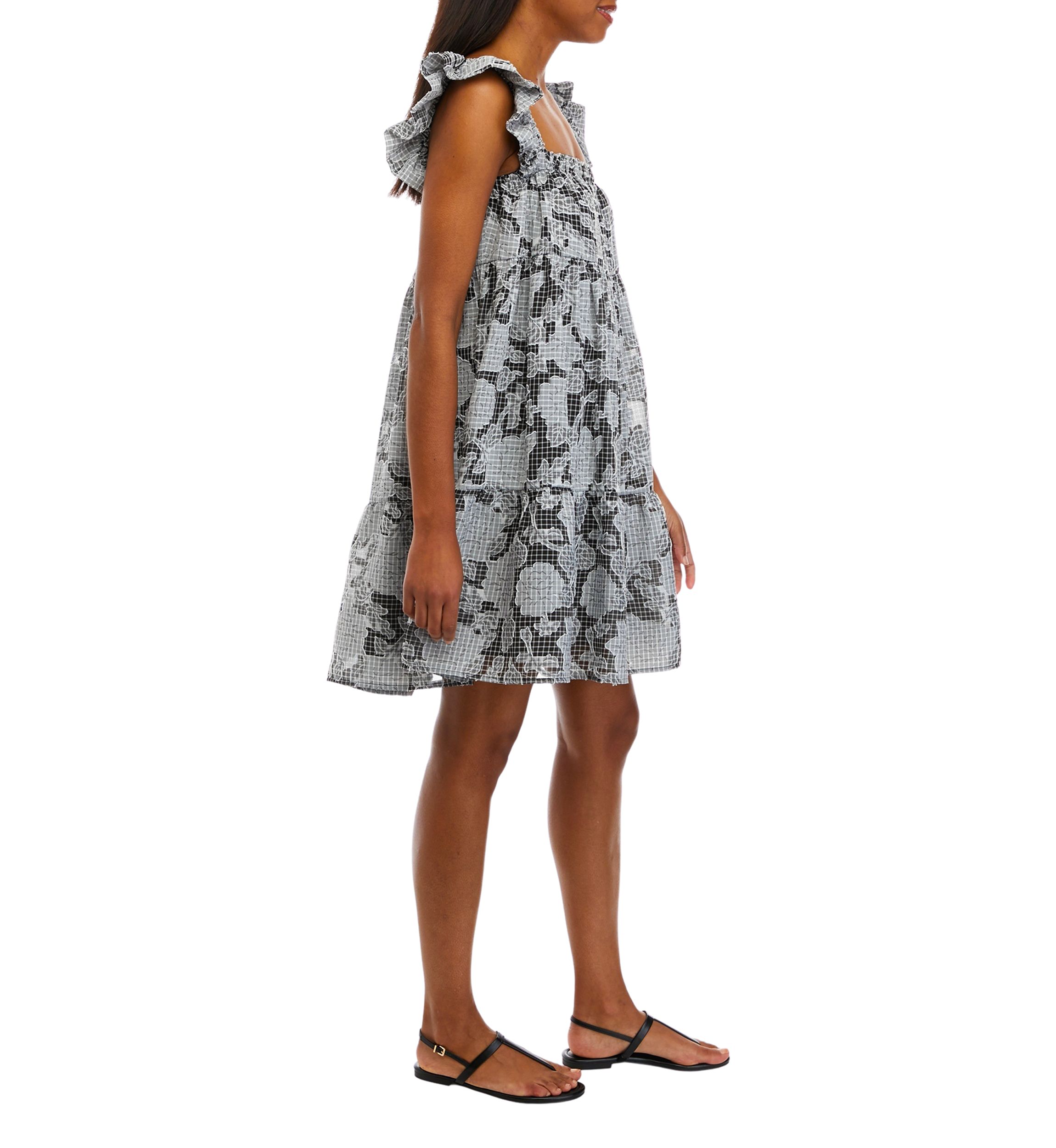 Womens Tiered Burnout Swing Dress