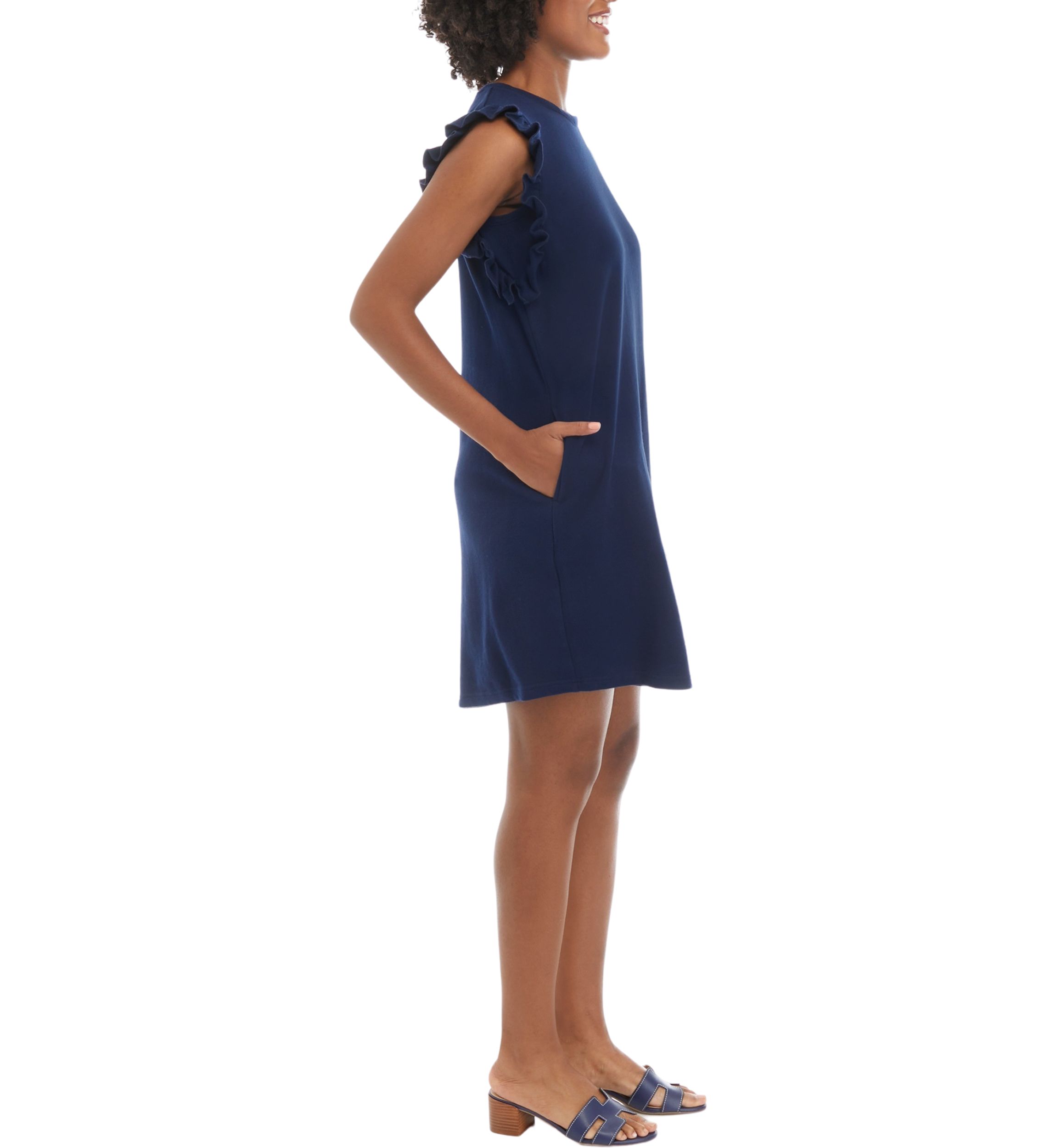 Womens Ruffle Sleeve Dress