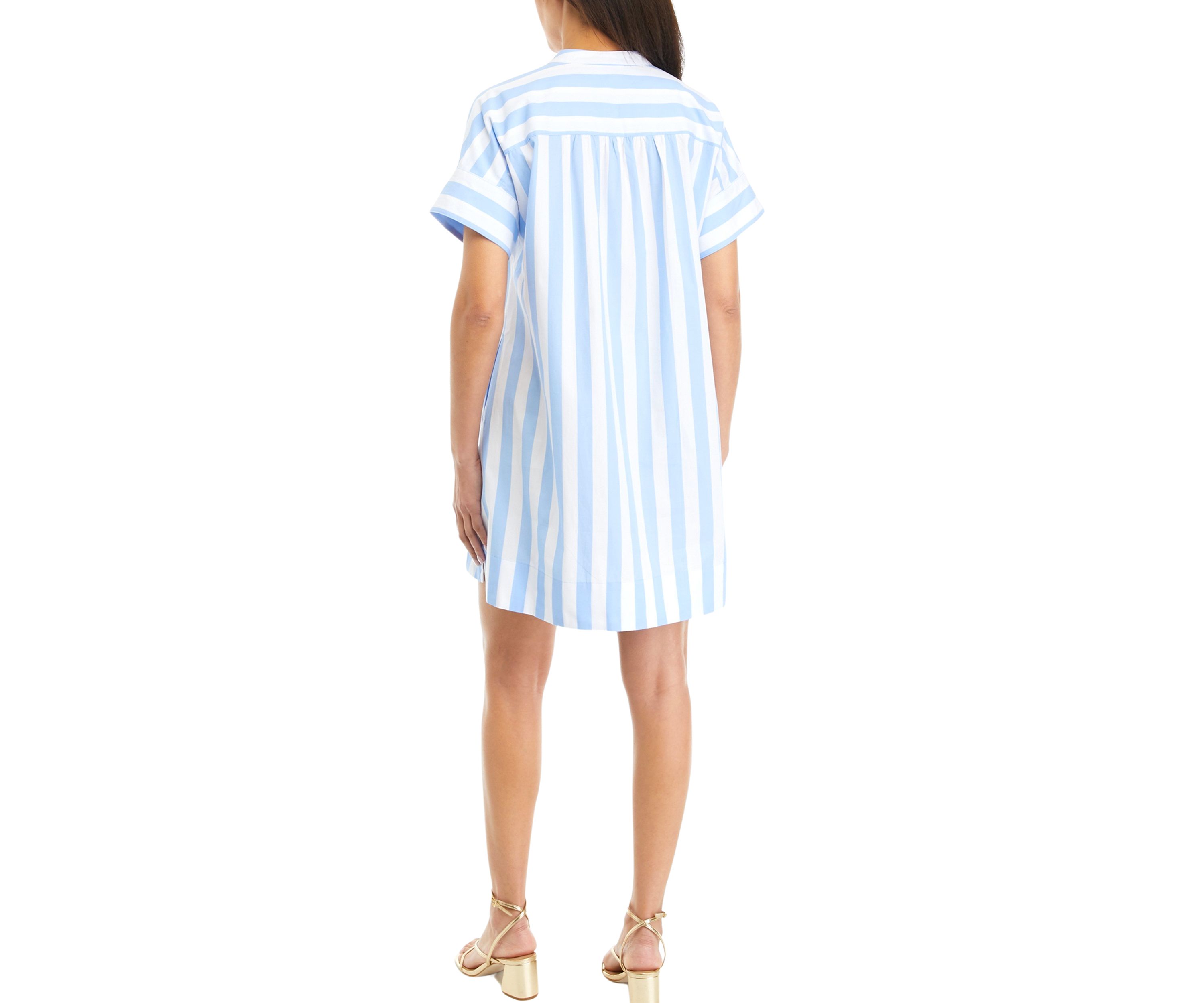 Womens Short Sleeve Solid Popover Dress