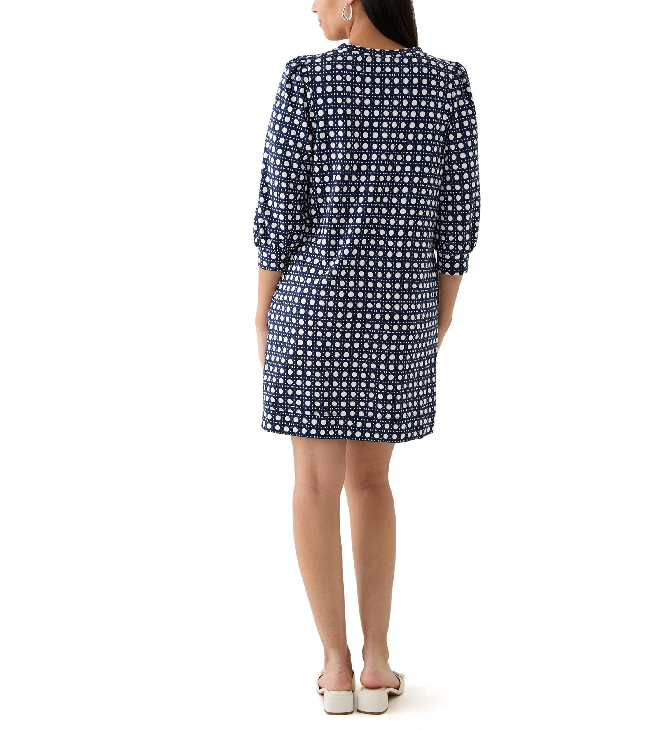Womens 3/4 Sleeve Ponte Shift Dress