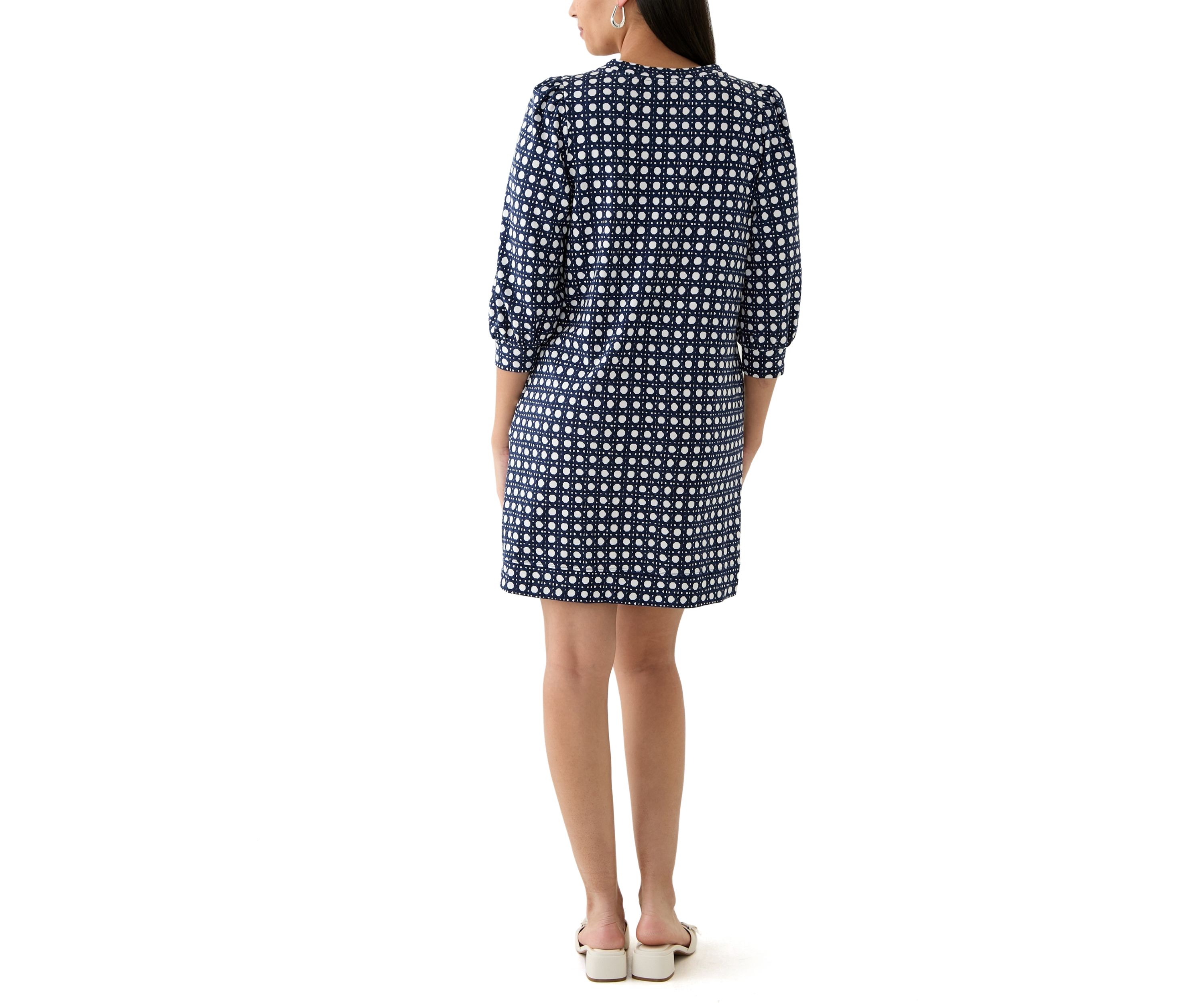 Womens 3/4 Sleeve Ponte Shift Dress