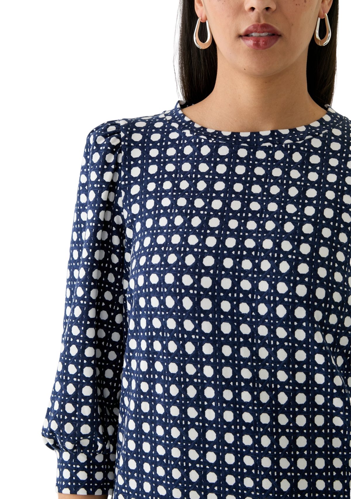 Womens 3/4 Sleeve Ponte Shift Dress