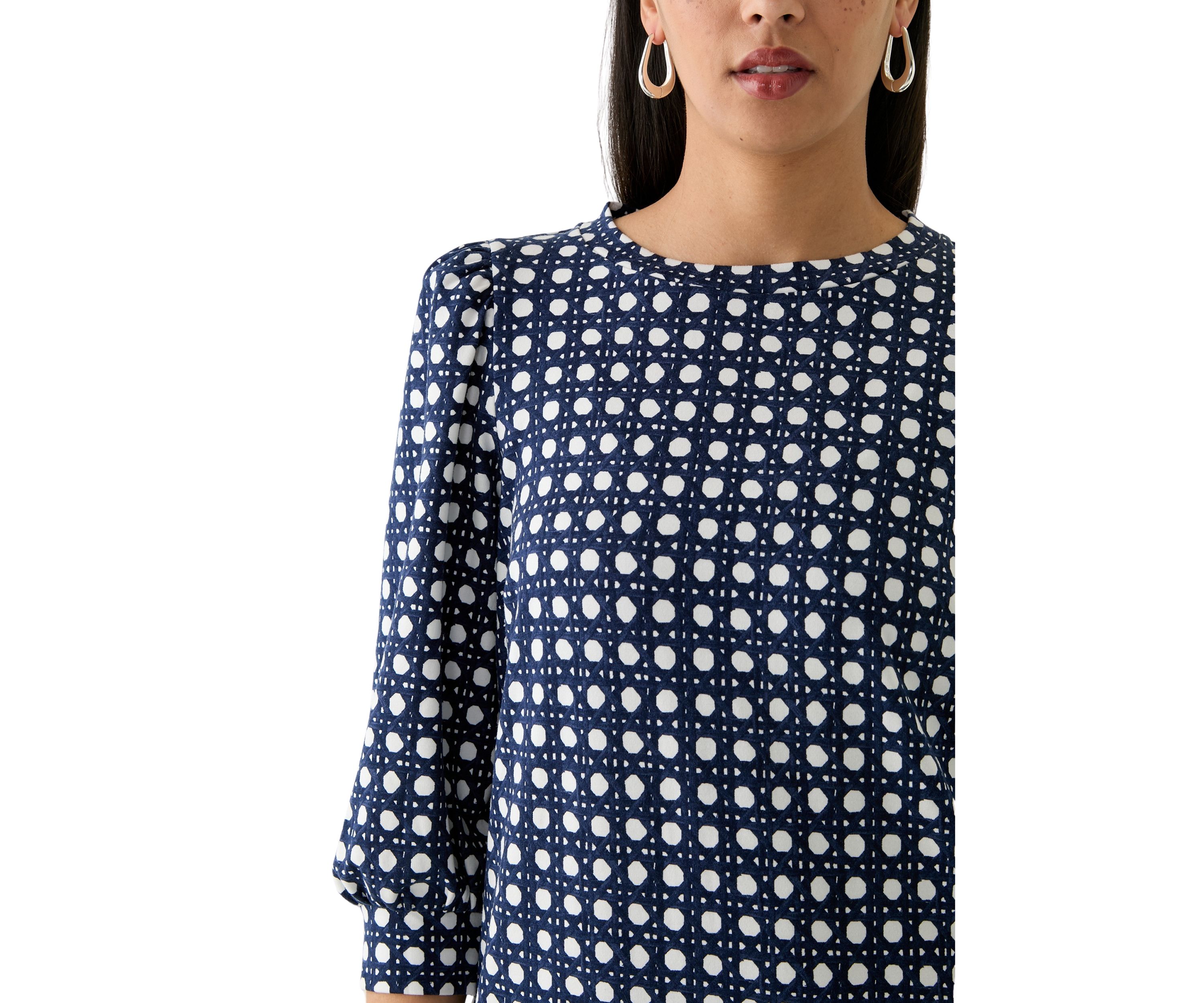 Womens 3/4 Sleeve Ponte Shift Dress