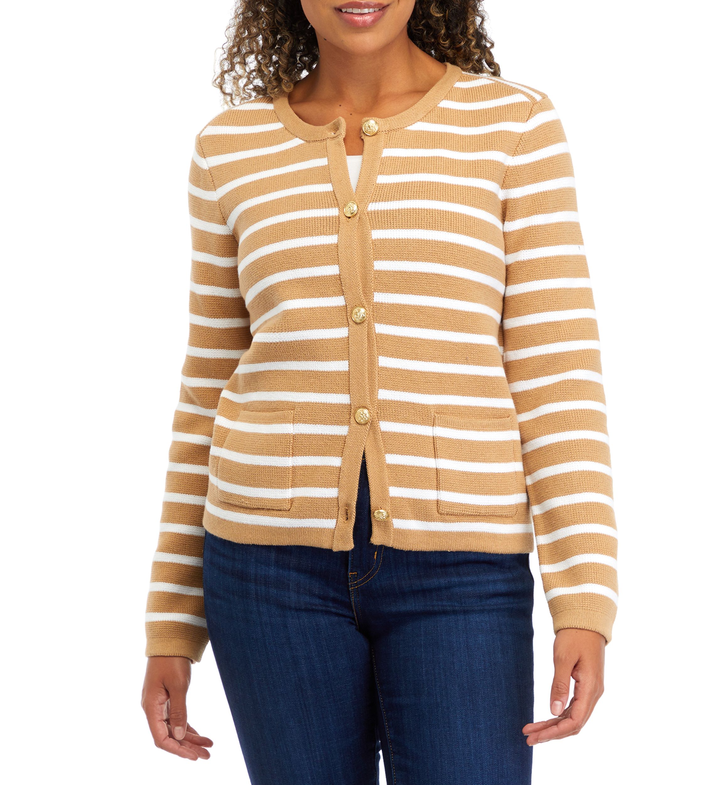 Womens Button Crop Cardigan 