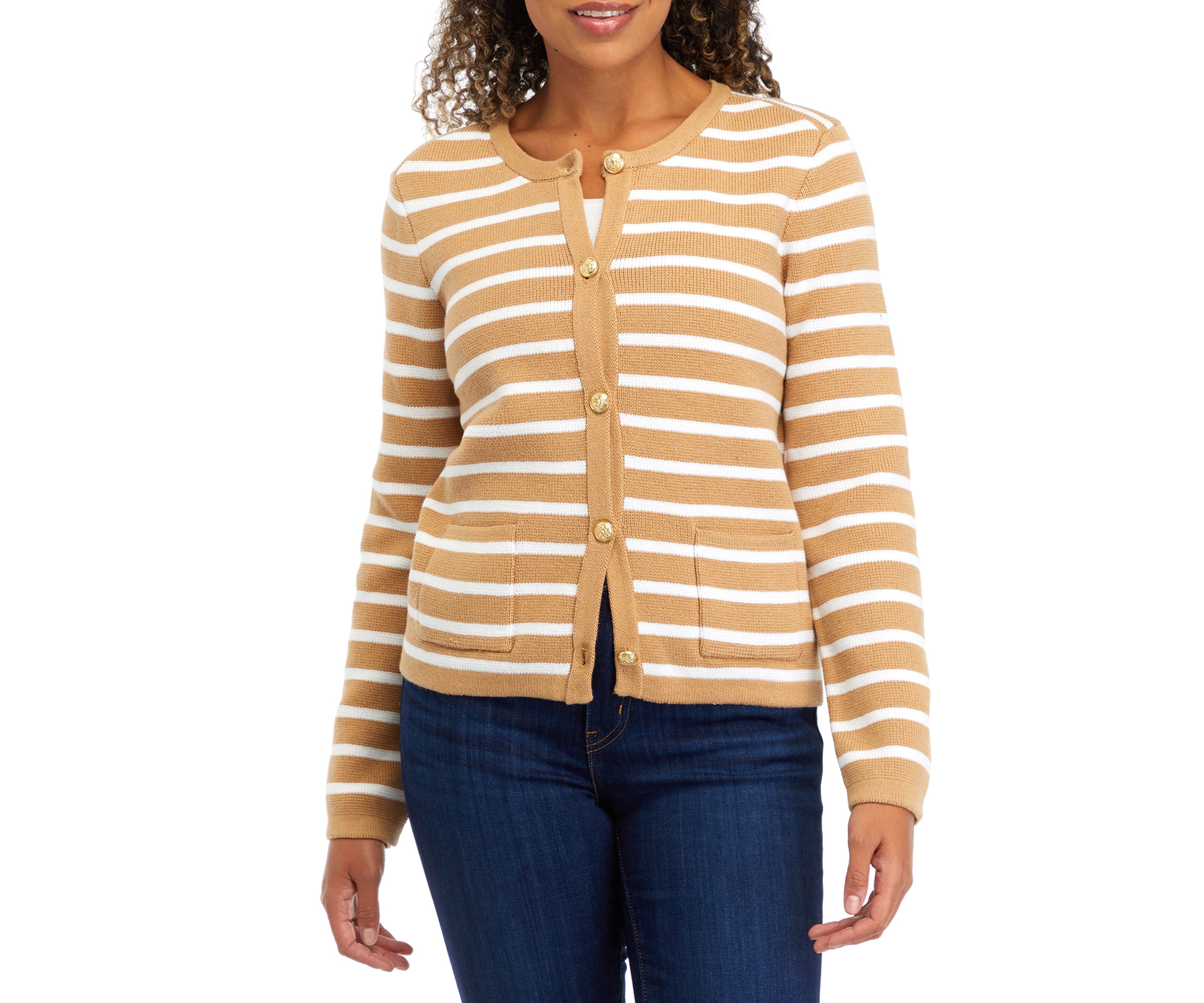 Womens Button Crop Cardigan 