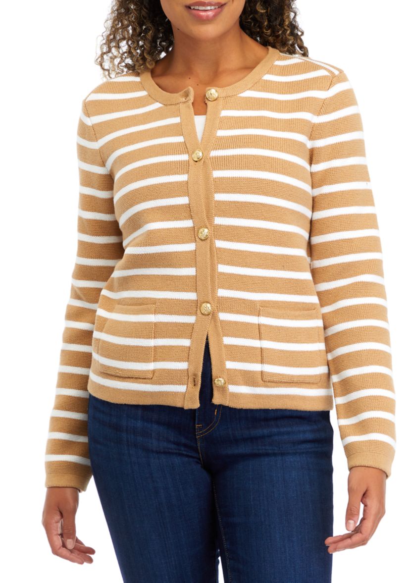 Womens Button Crop Cardigan 