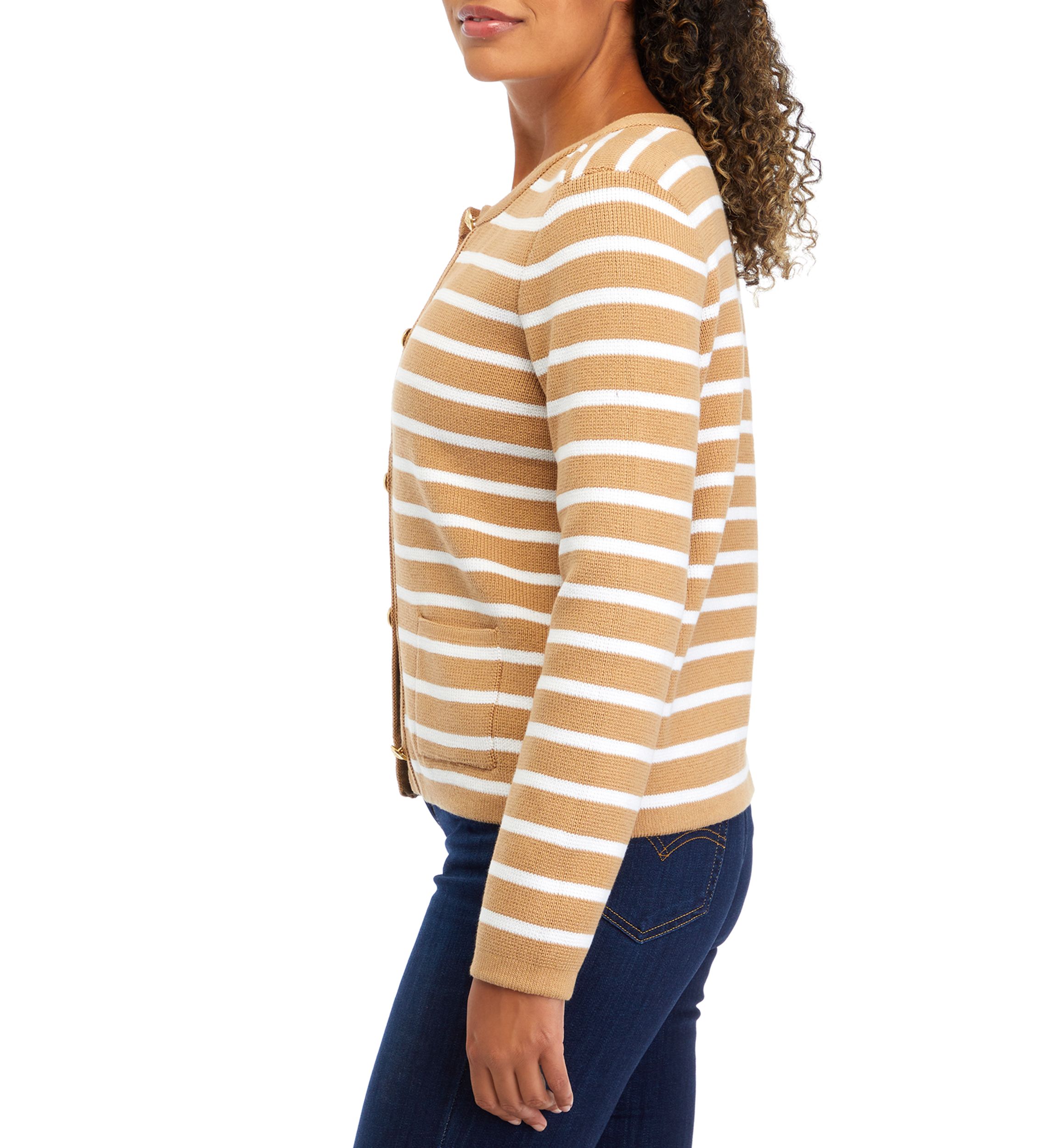 Womens Button Crop Cardigan 