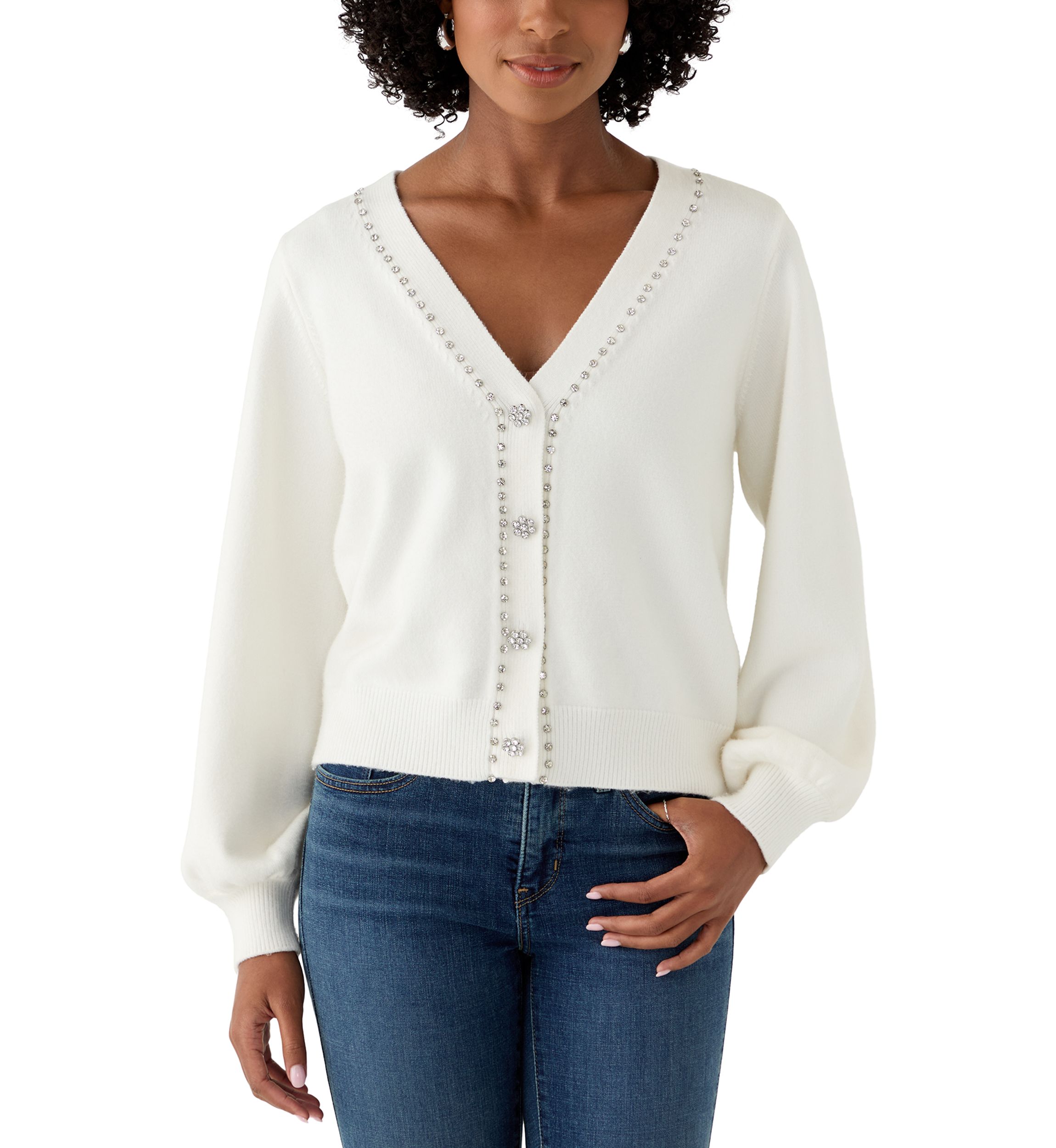 PLUS SIZE FOIL POLKA DOT OPEN FRONT CARDIGAN - UK