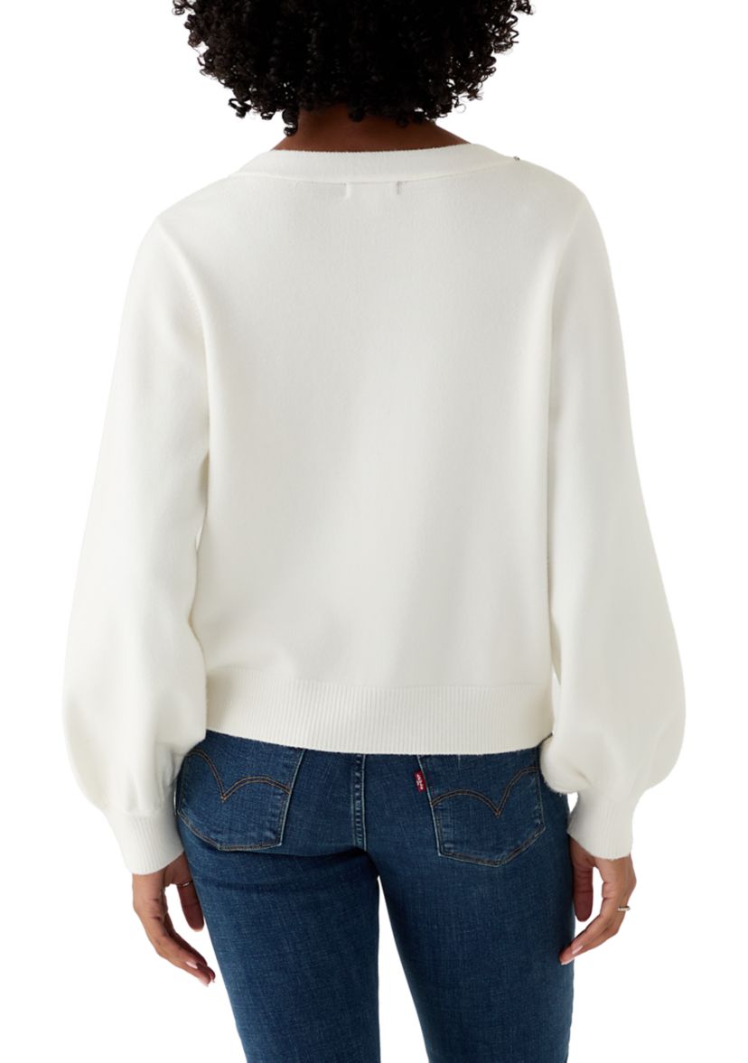  Womens Jeweled Cropped Cardigan 