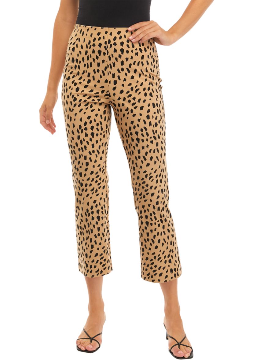 Petite Kick Flare Printed Ponte Pants