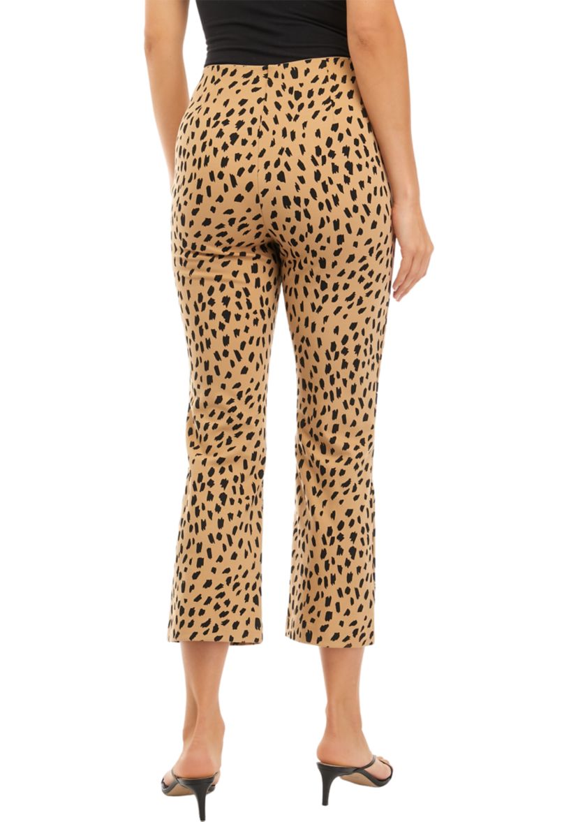 Petite Kick Flare Printed Ponte Pants