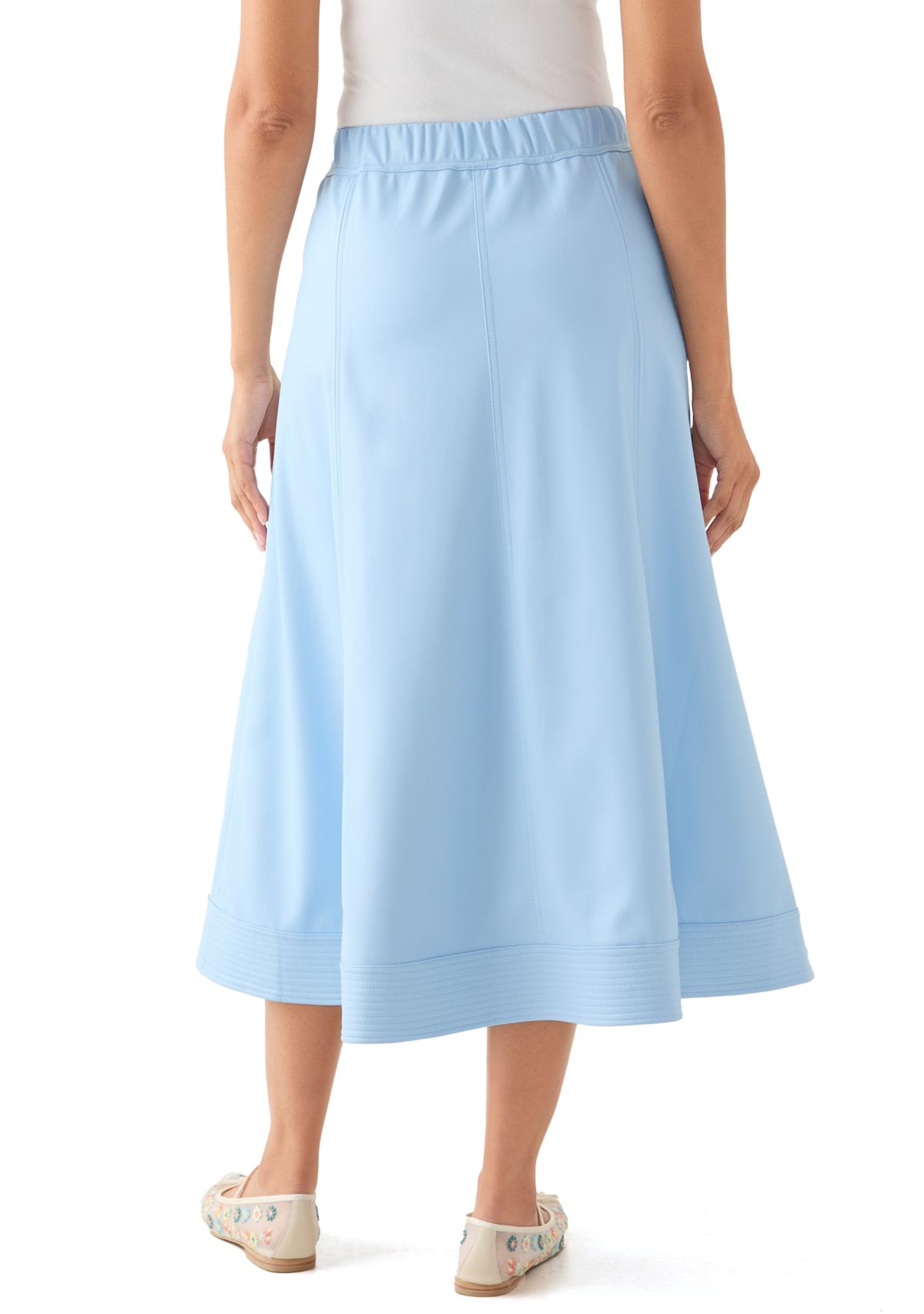 Womens Leather Midi Skirt