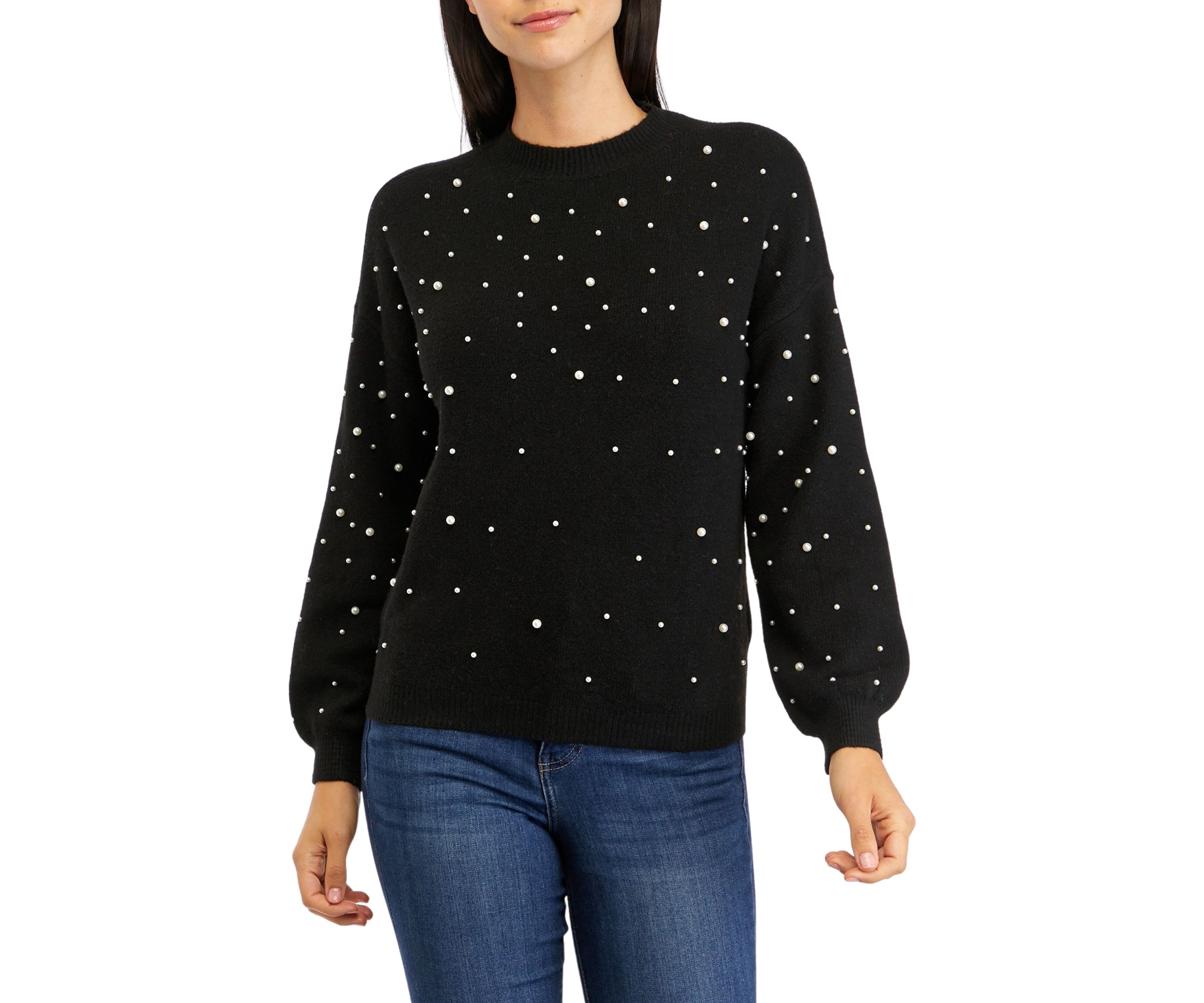 Petite Pearl Jewel Sweater