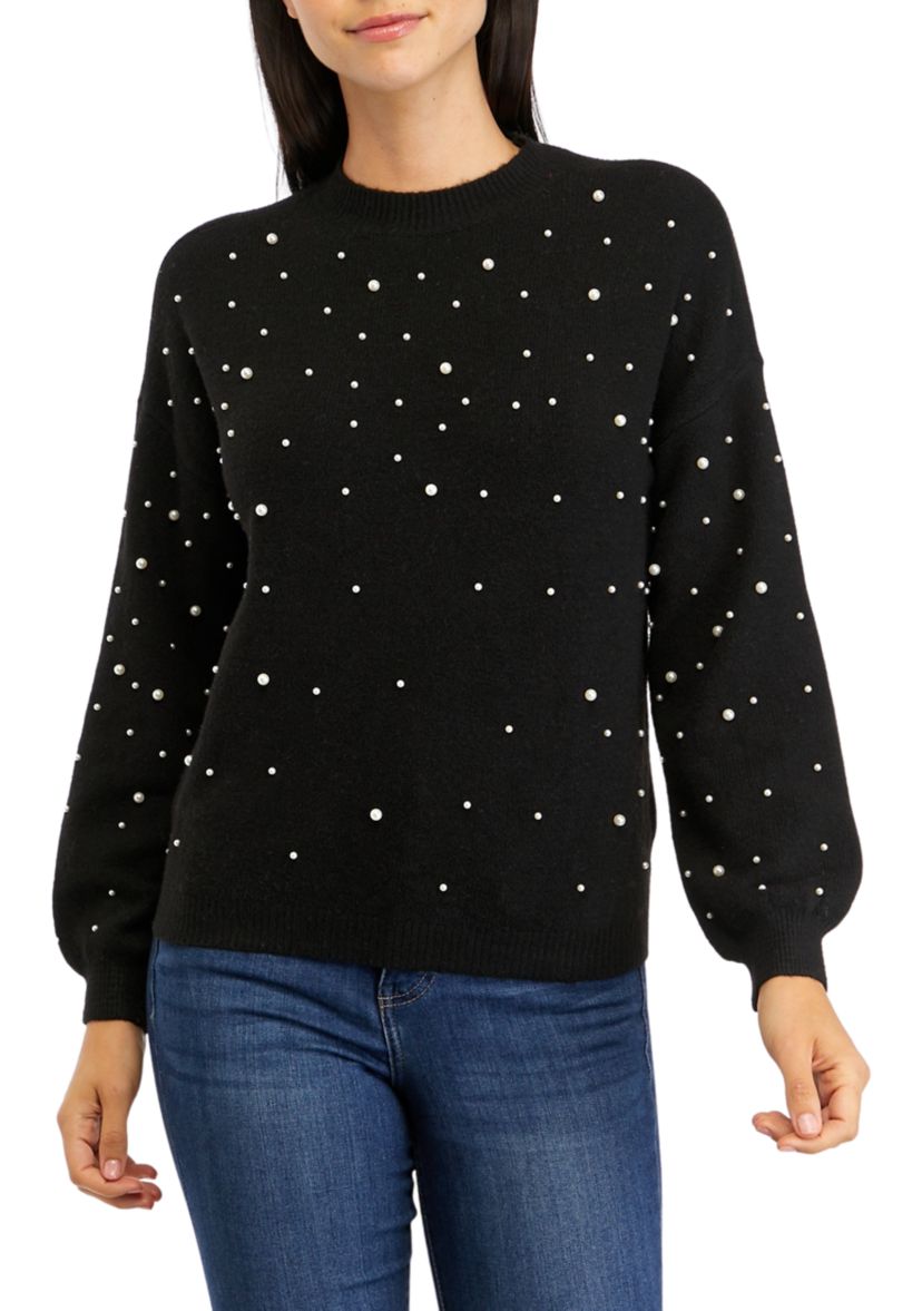 Petite Pearl Jewel Sweater