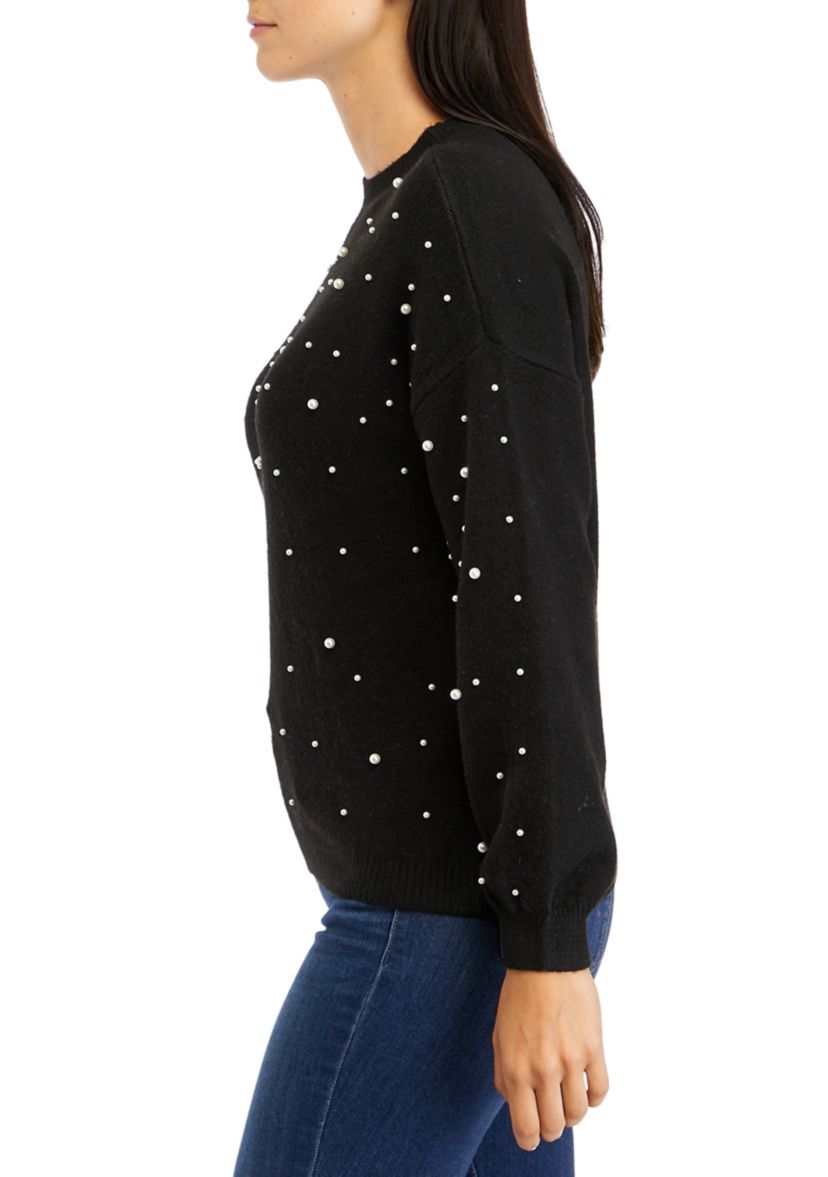 Petite Pearl Jewel Sweater