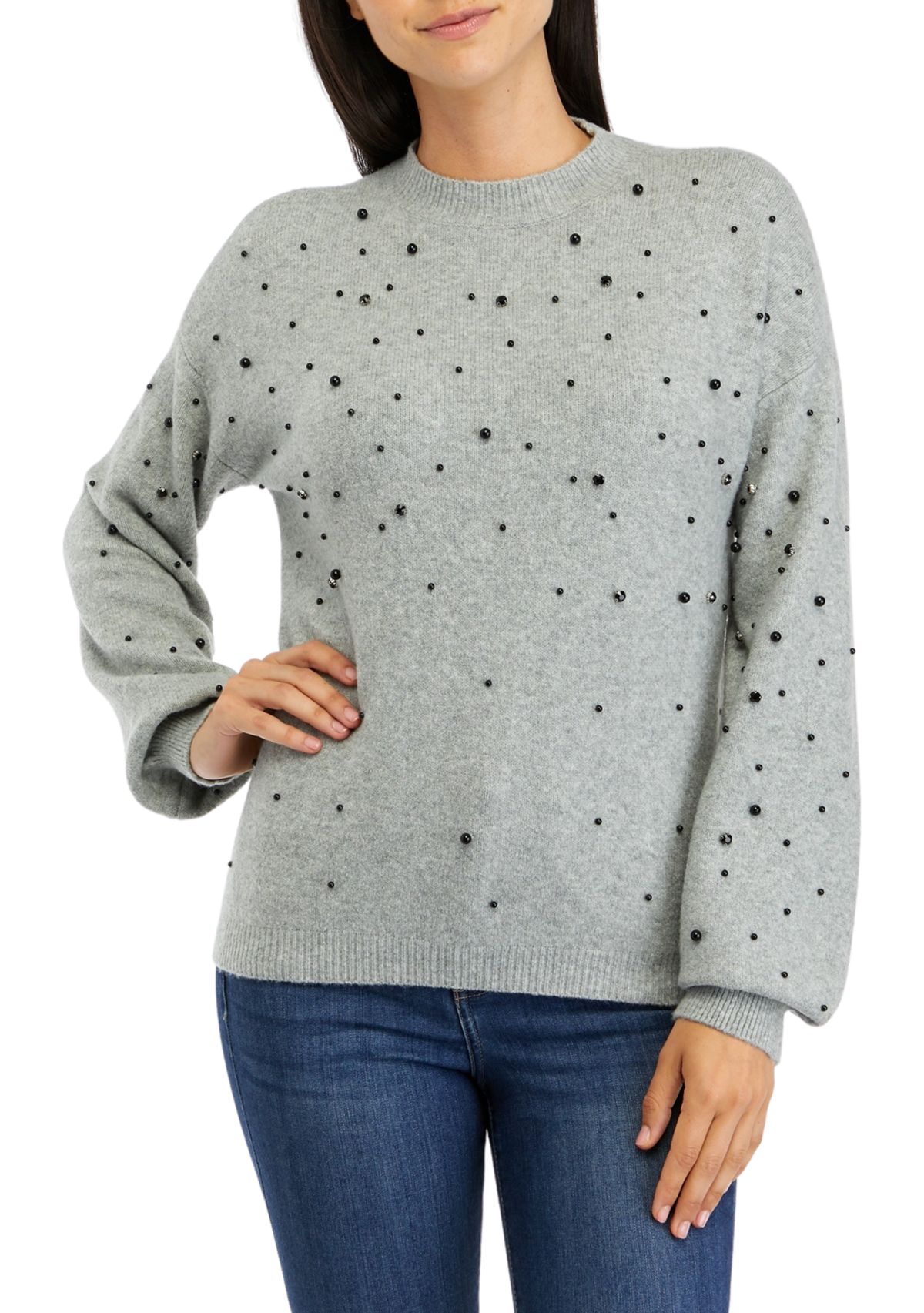 Petite Gray Heather Sweater 