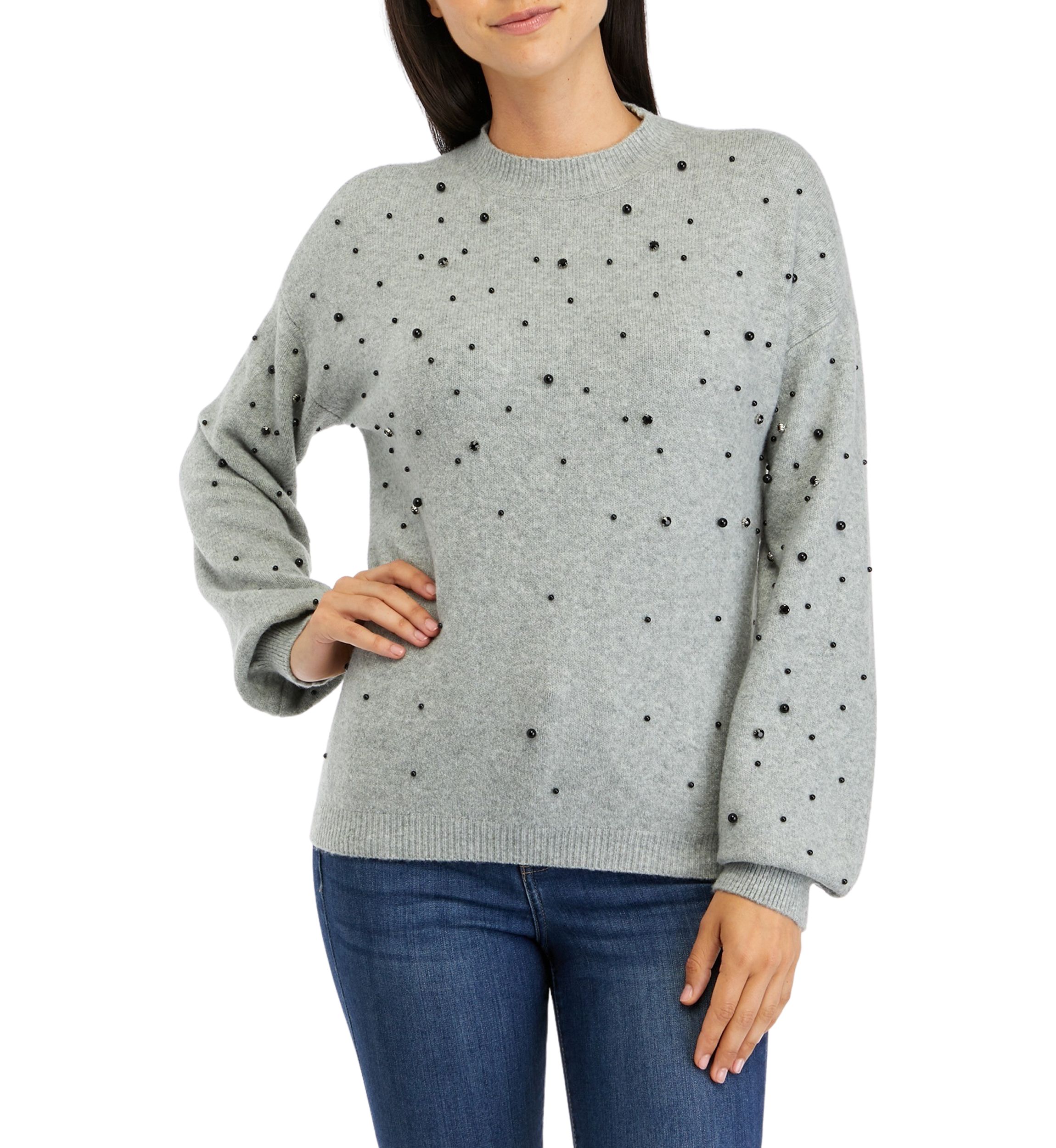 Petite Gray Heather Sweater 