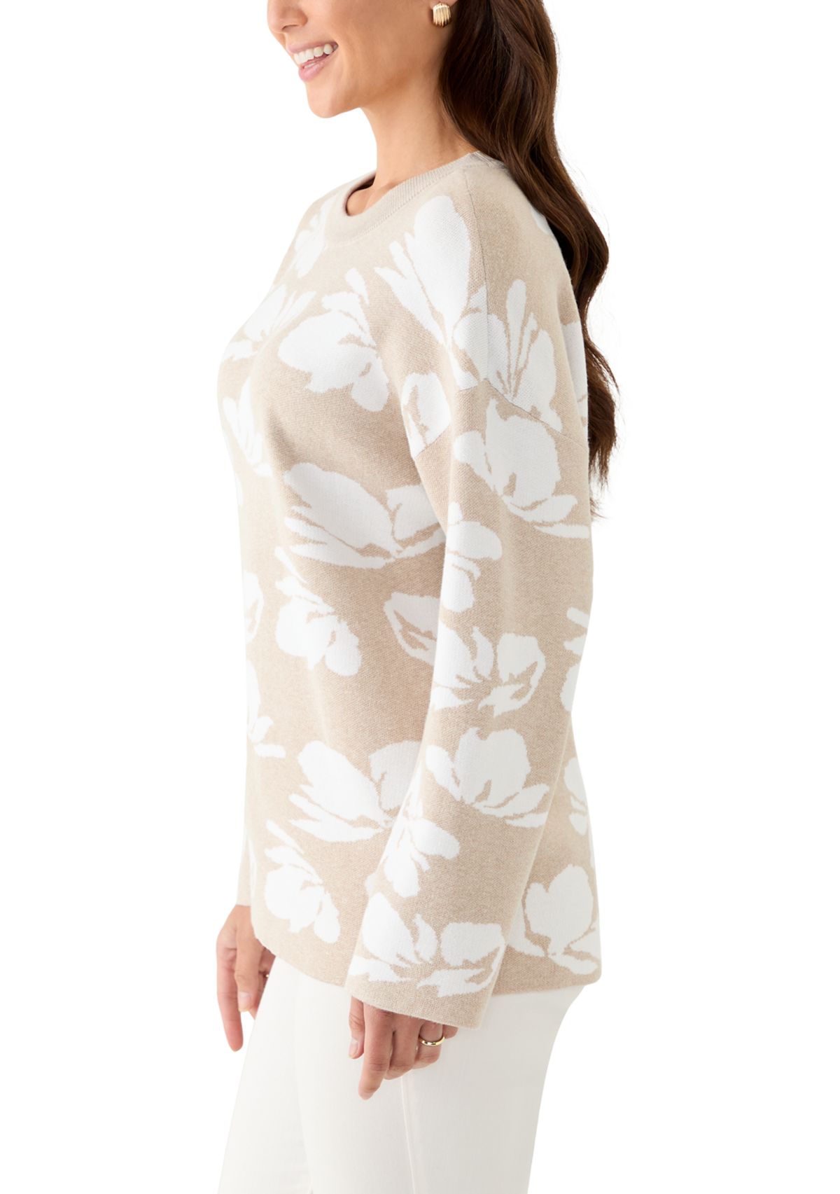 Petite Intarsia Knit Tunic Sweater