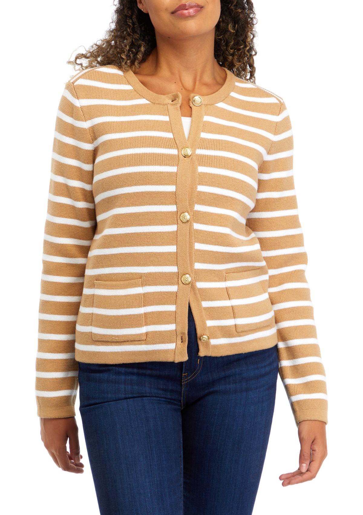 Petite Button Crop Cardigan 