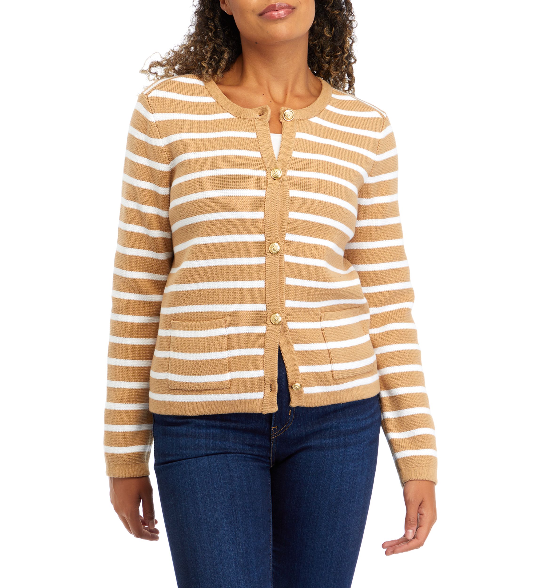 Petite Button Crop Cardigan 