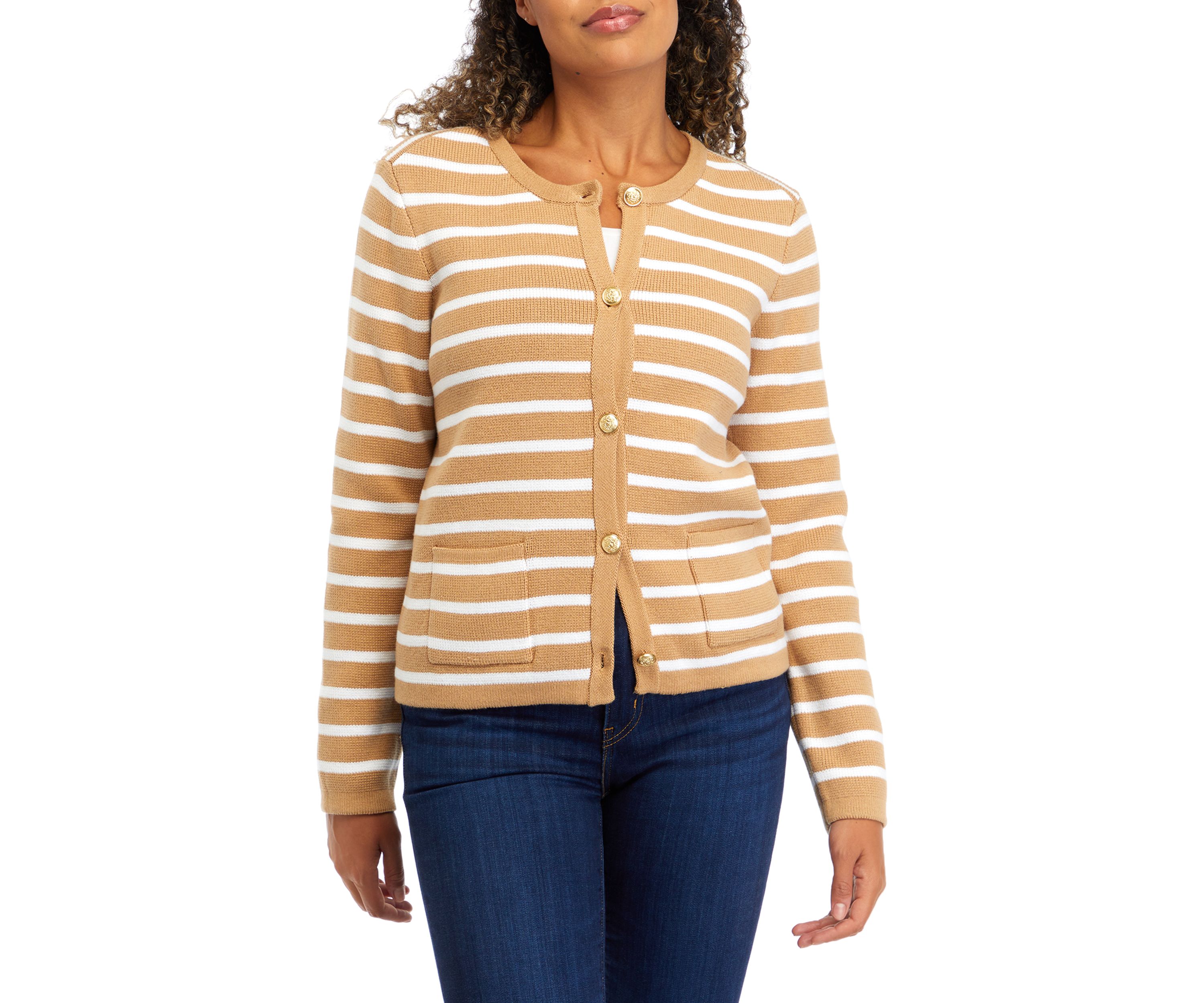 Petite Button Crop Cardigan 