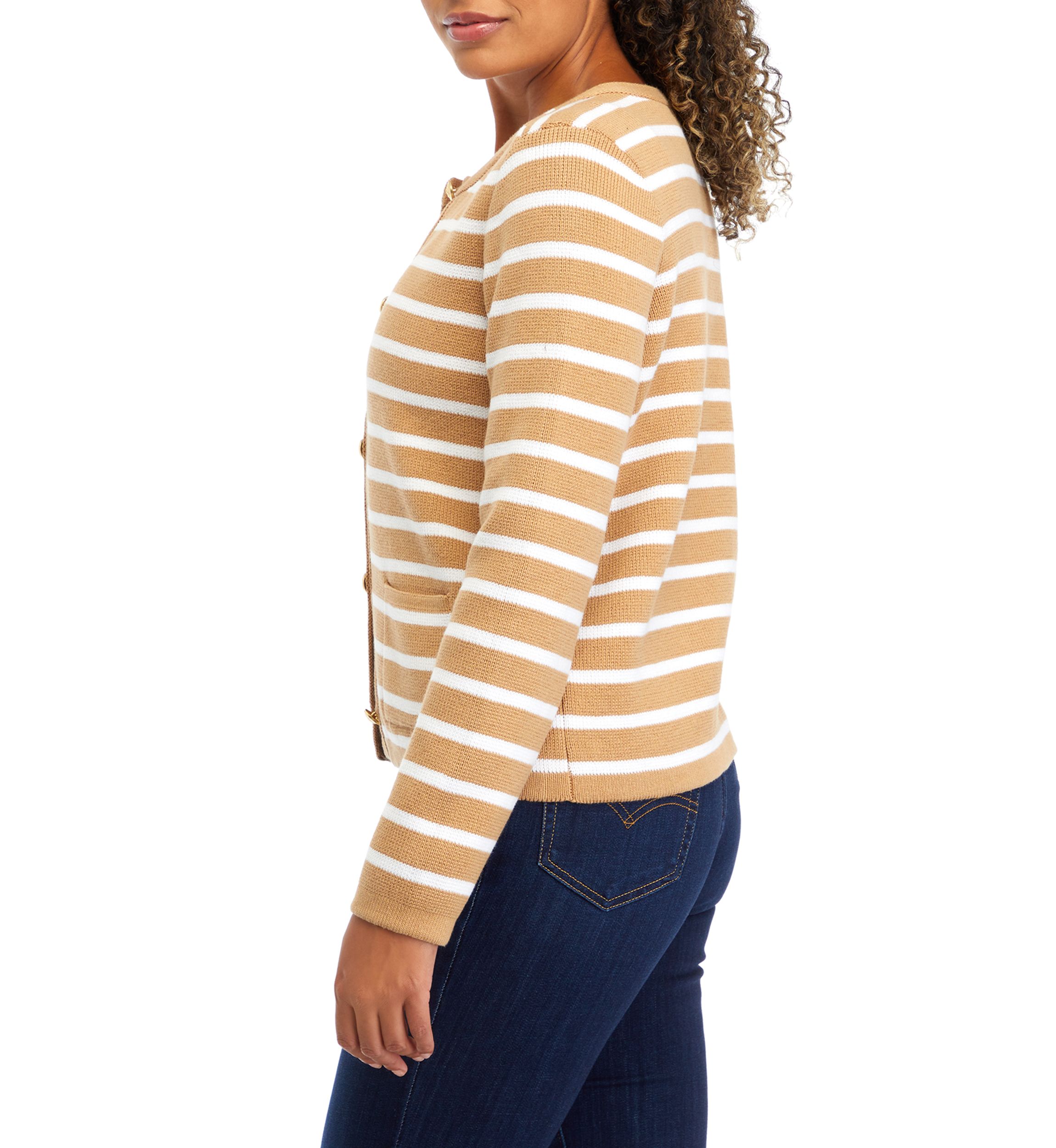 Petite Button Crop Cardigan 