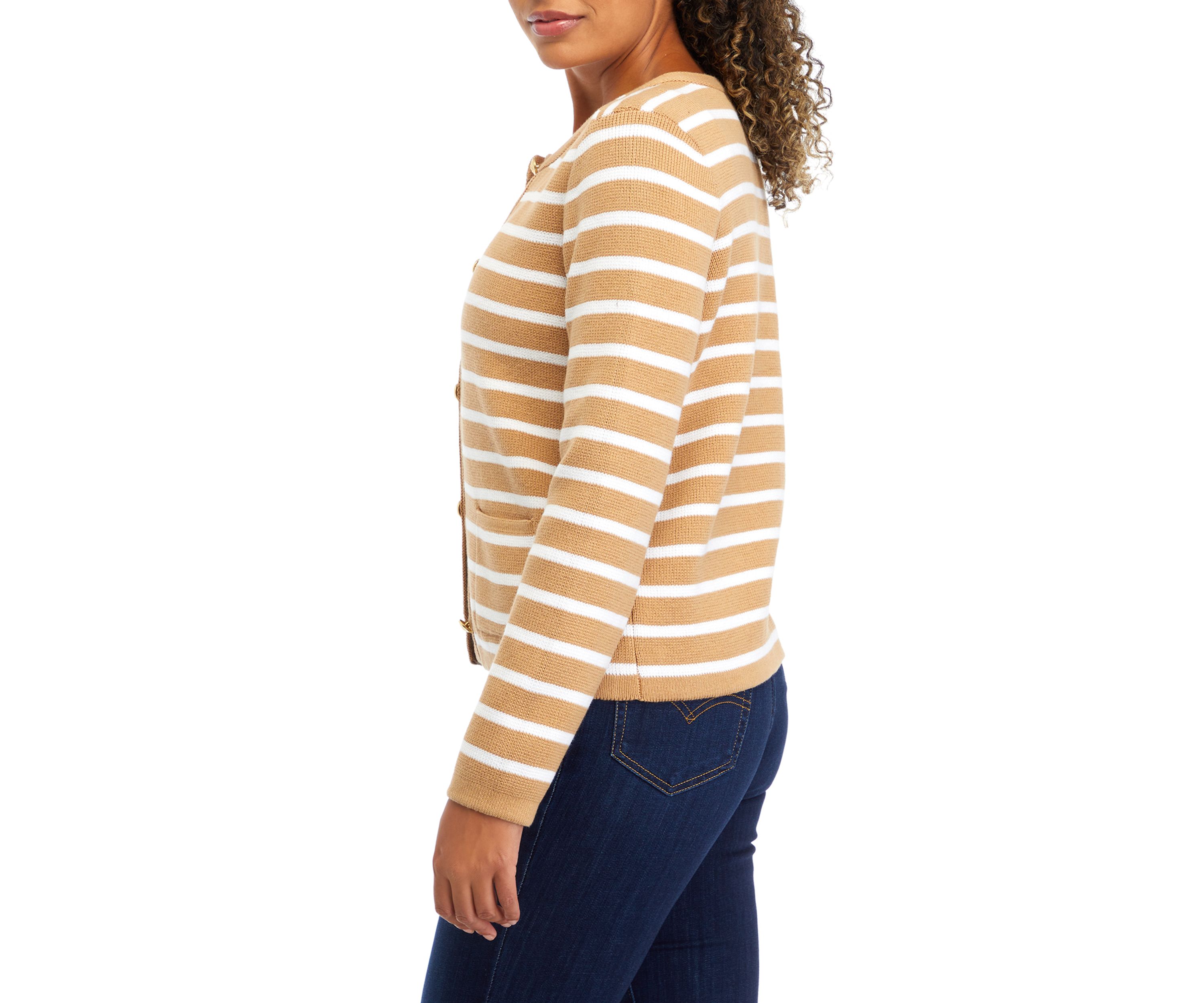 Petite Button Crop Cardigan 