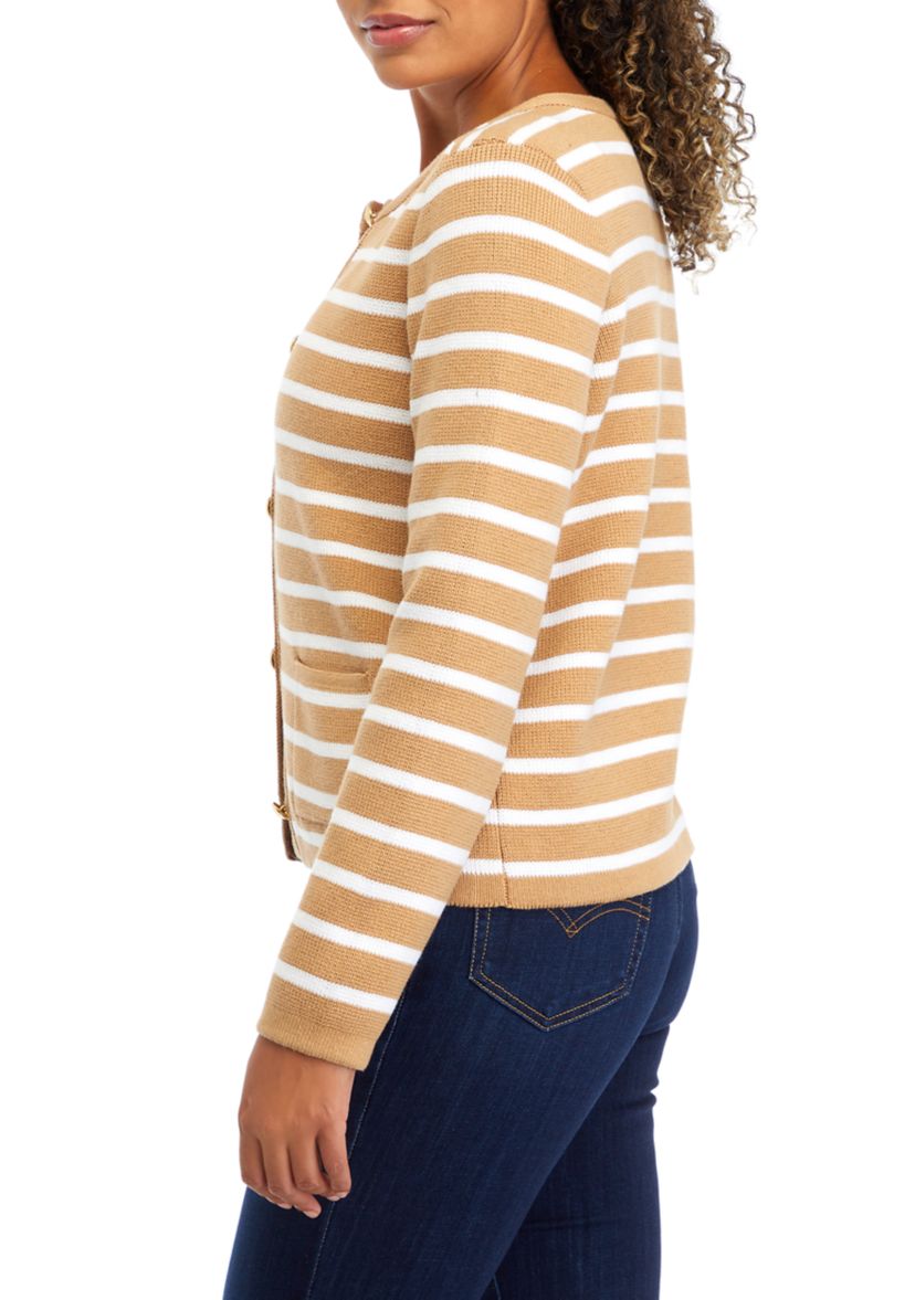 Petite Button Crop Cardigan 