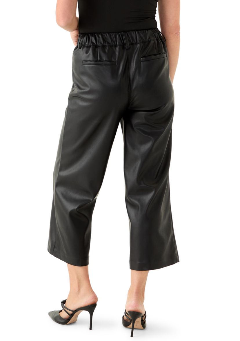 Petite Leather Cropped Pants