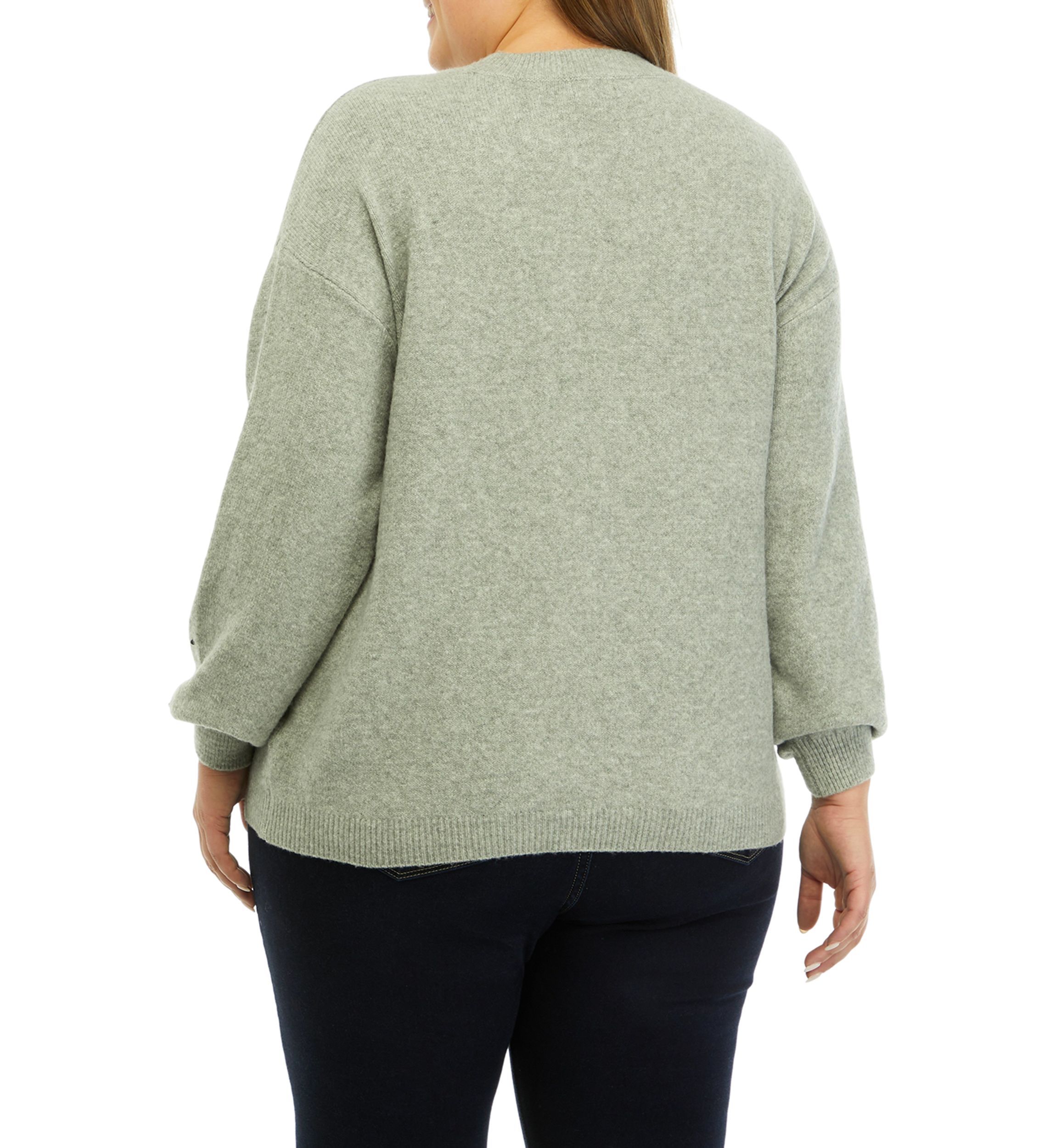 Plus Size Pearl Jeweled Sweater