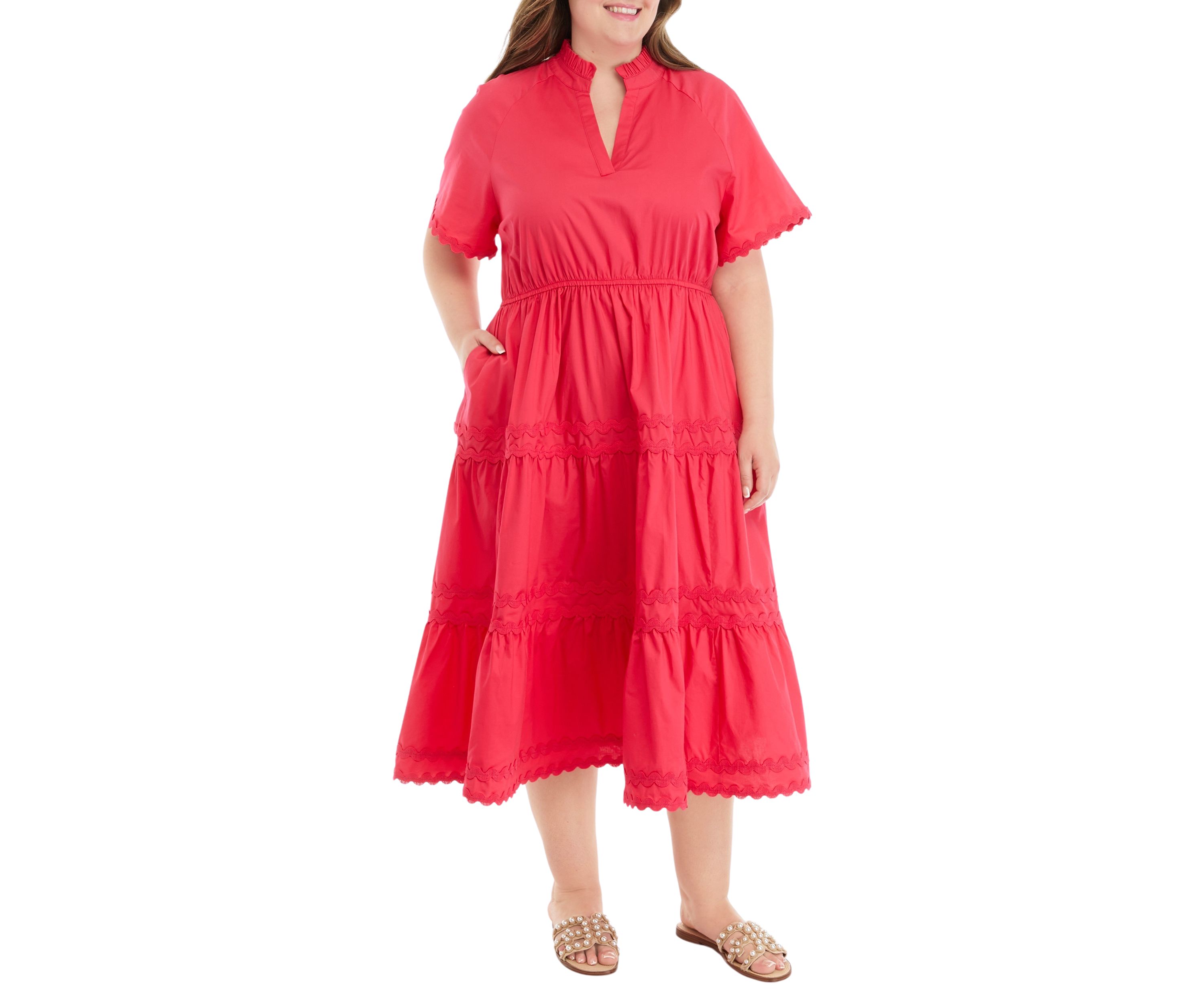 Plus Size Tiered Midi Dress