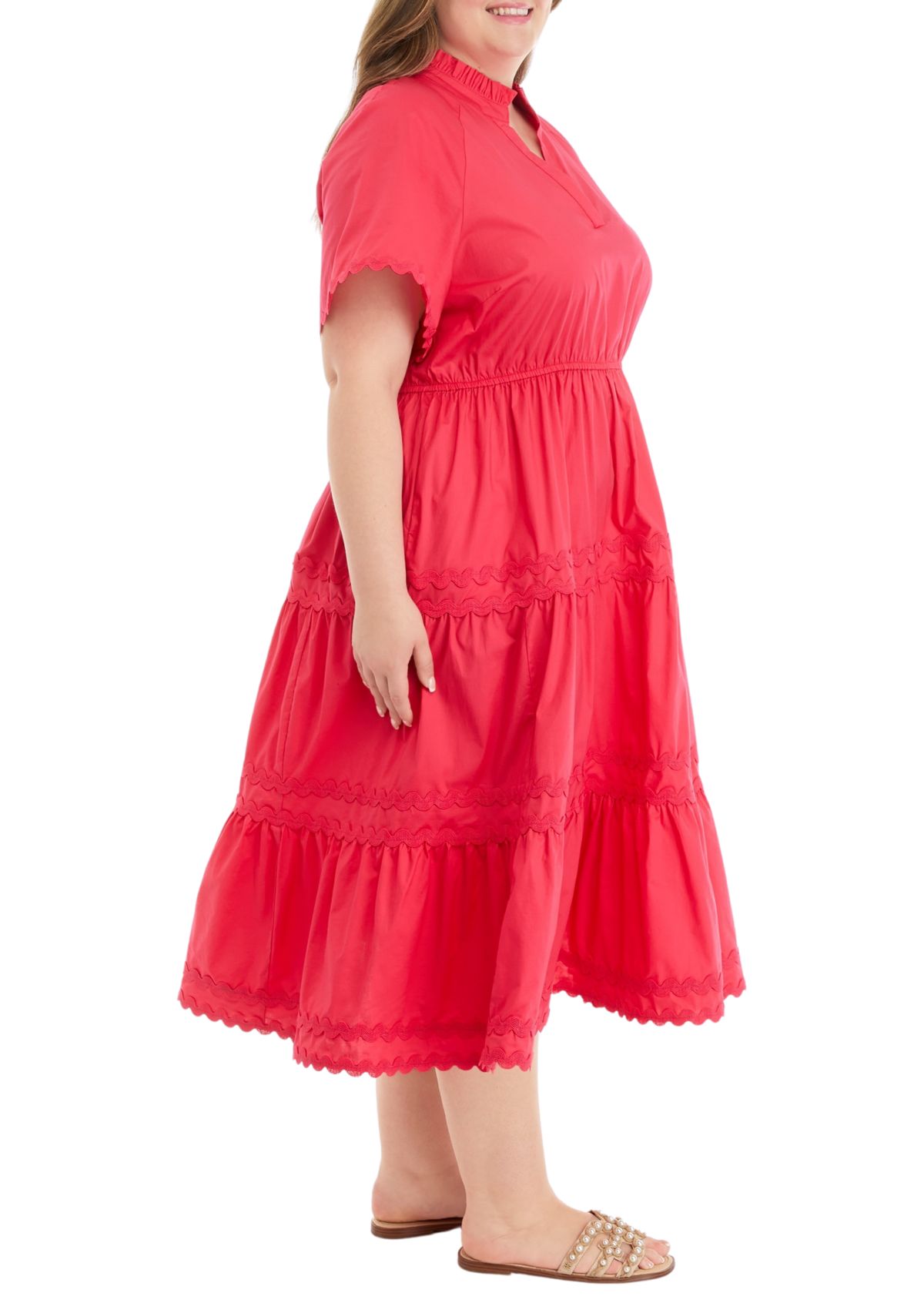 Plus Size Tiered Midi Dress