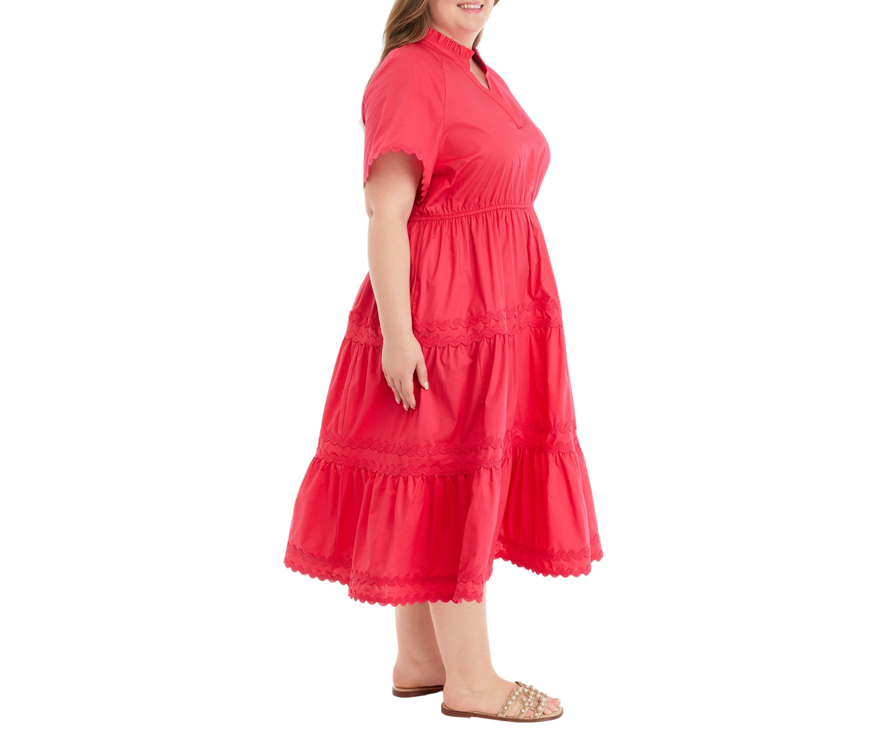 Plus Size Tiered Midi Dress