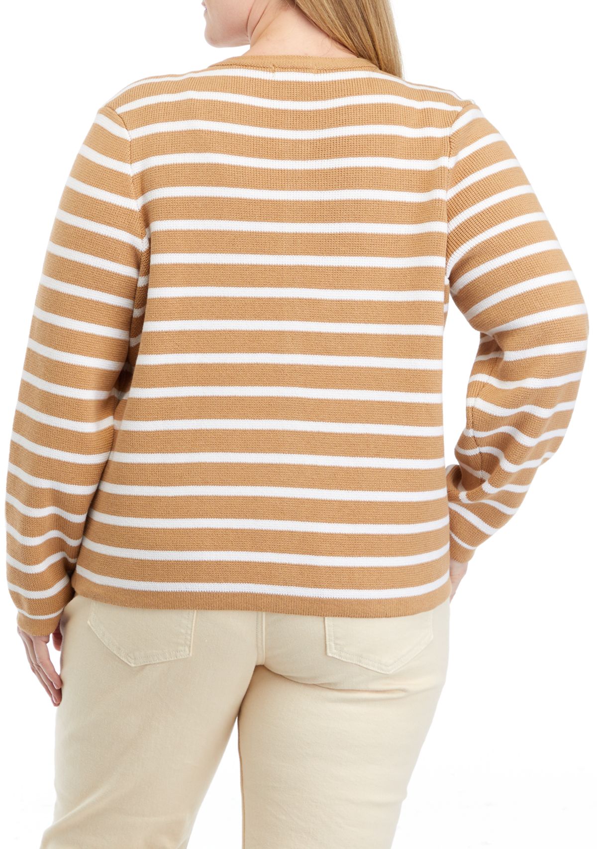 Plus Size Button Cropped Cardigan 