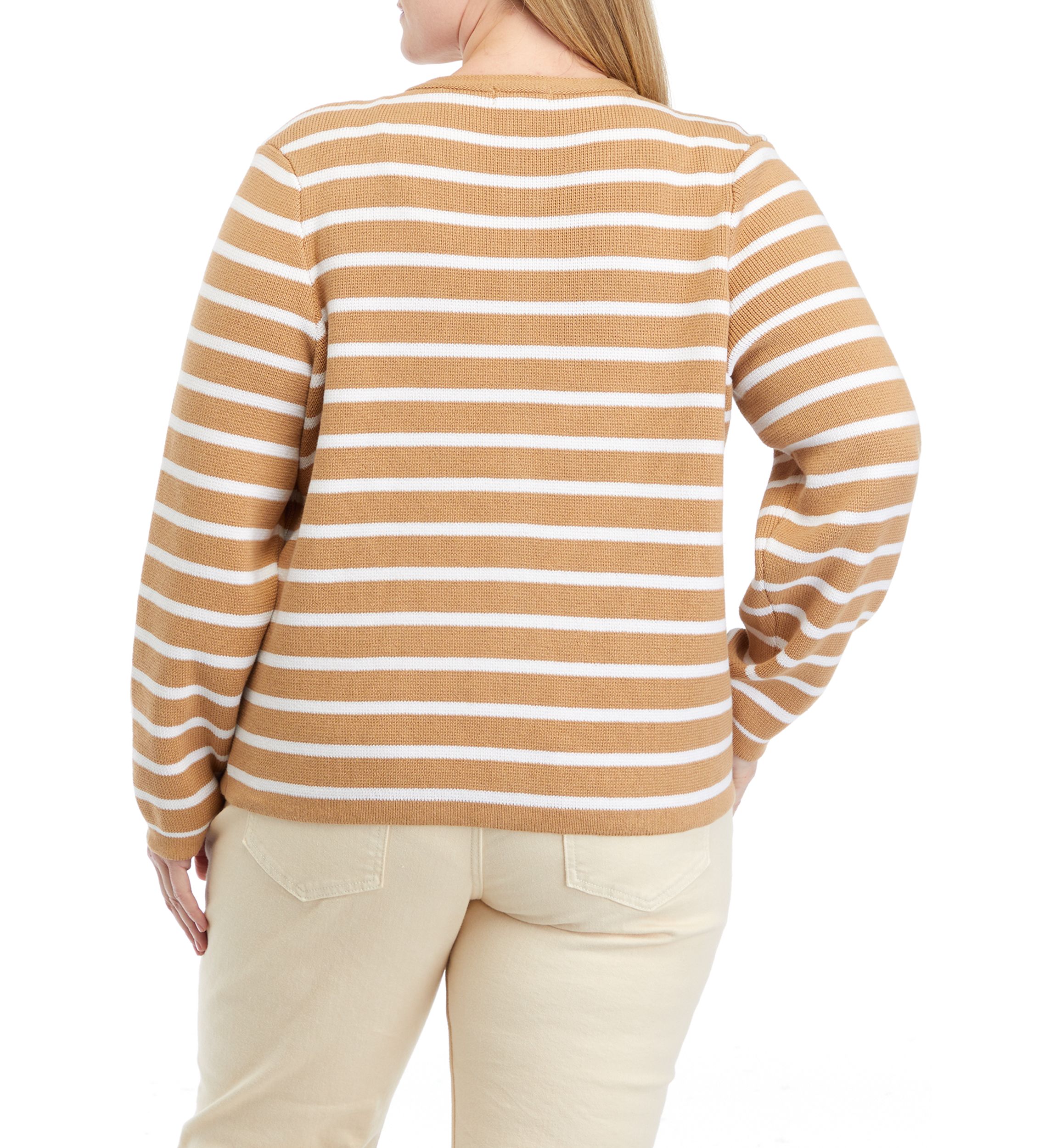 Plus Size Button Cropped Cardigan 