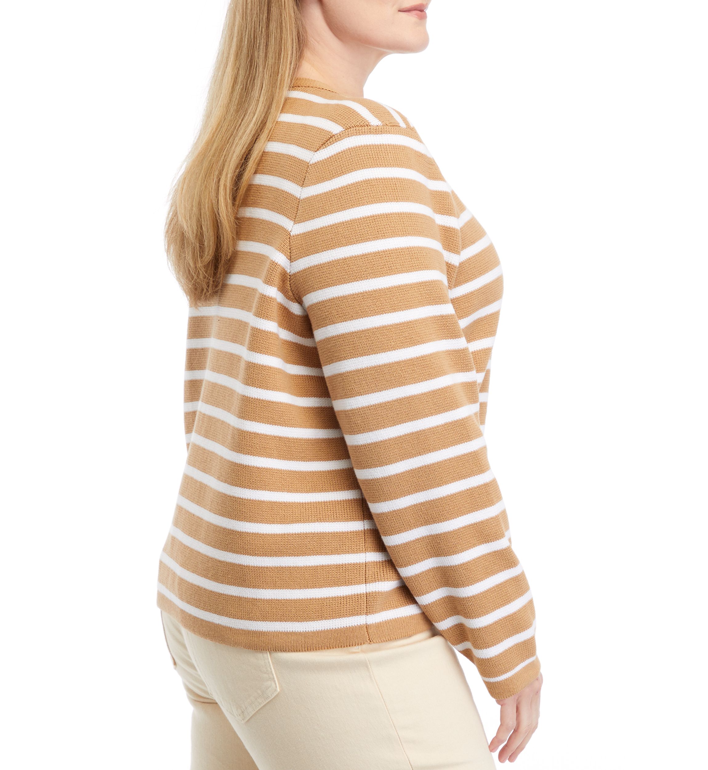 Plus Size Button Cropped Cardigan 