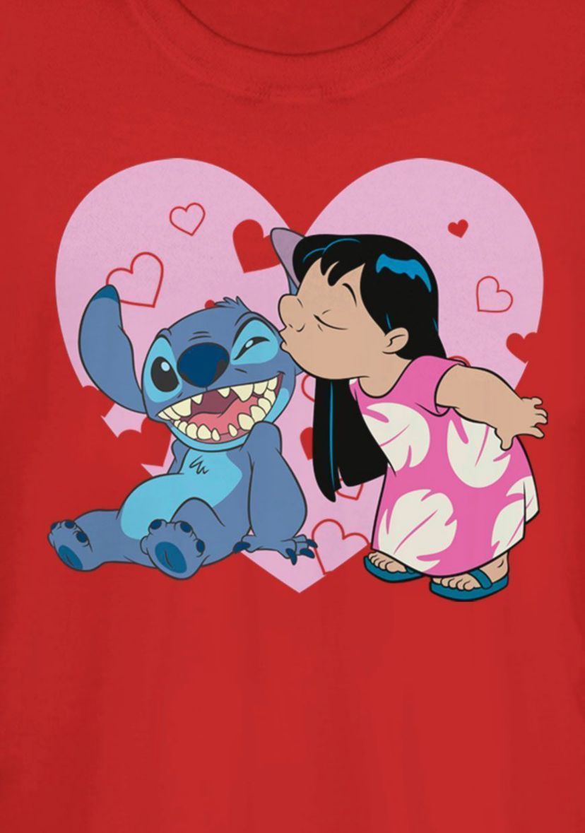 Lilo And Valentines Kisses Graphic T-Shirt
