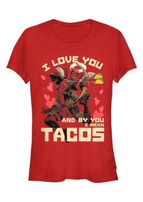 Marvel Women's Taco Love Graphic T-Shirt, Red, Medium