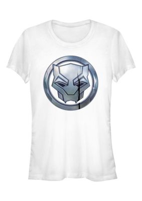 Marvel Women's Black Panther Sigil Metal Graphic T-Shirt, White, 2XL