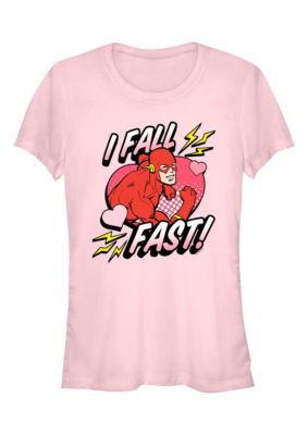 DC COMICS Women's Flash Falls Graphic T-Shirt, Pink, XXL