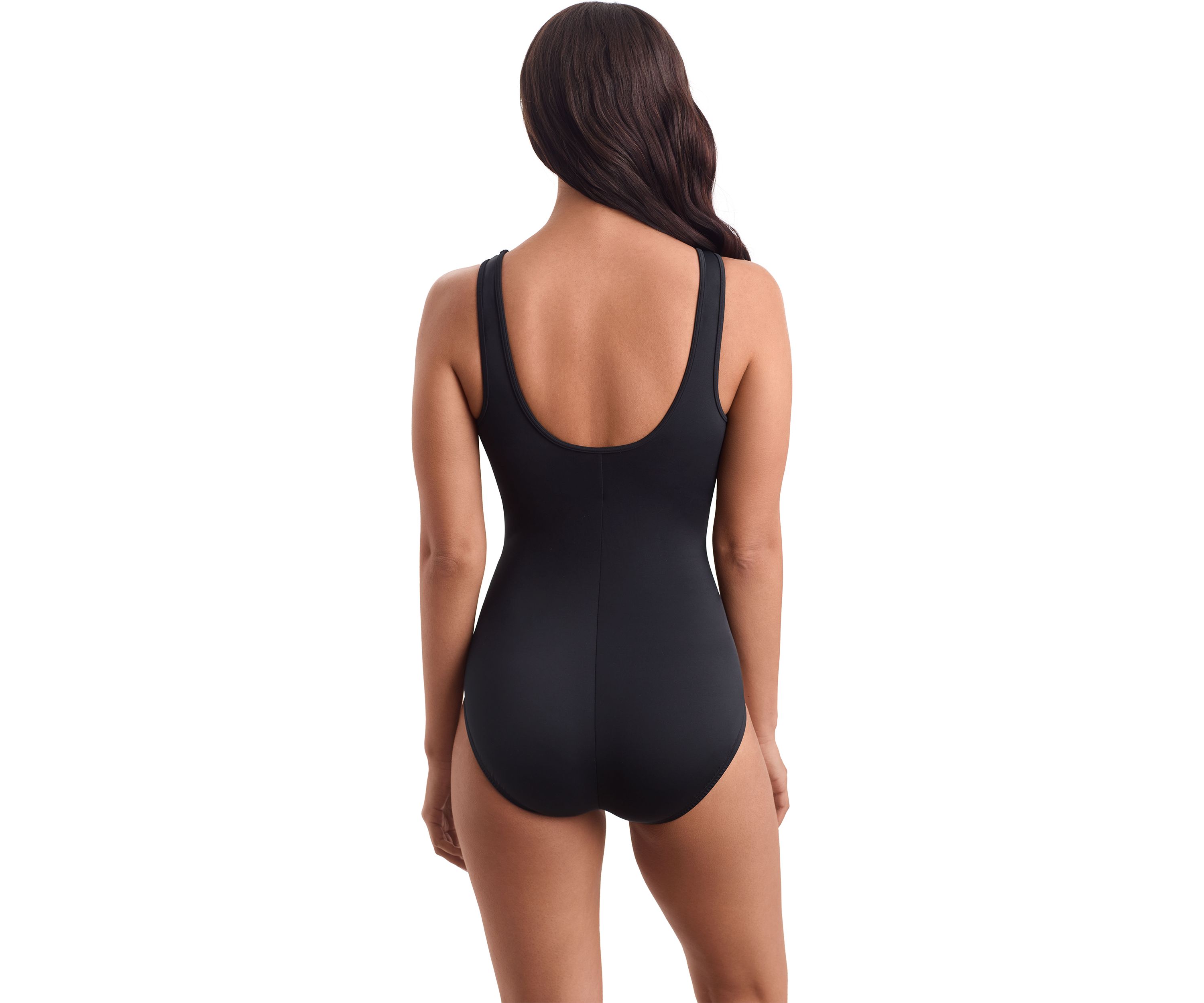 Tribal Stripe Binded High Neck Tank One Piece Swimsuit